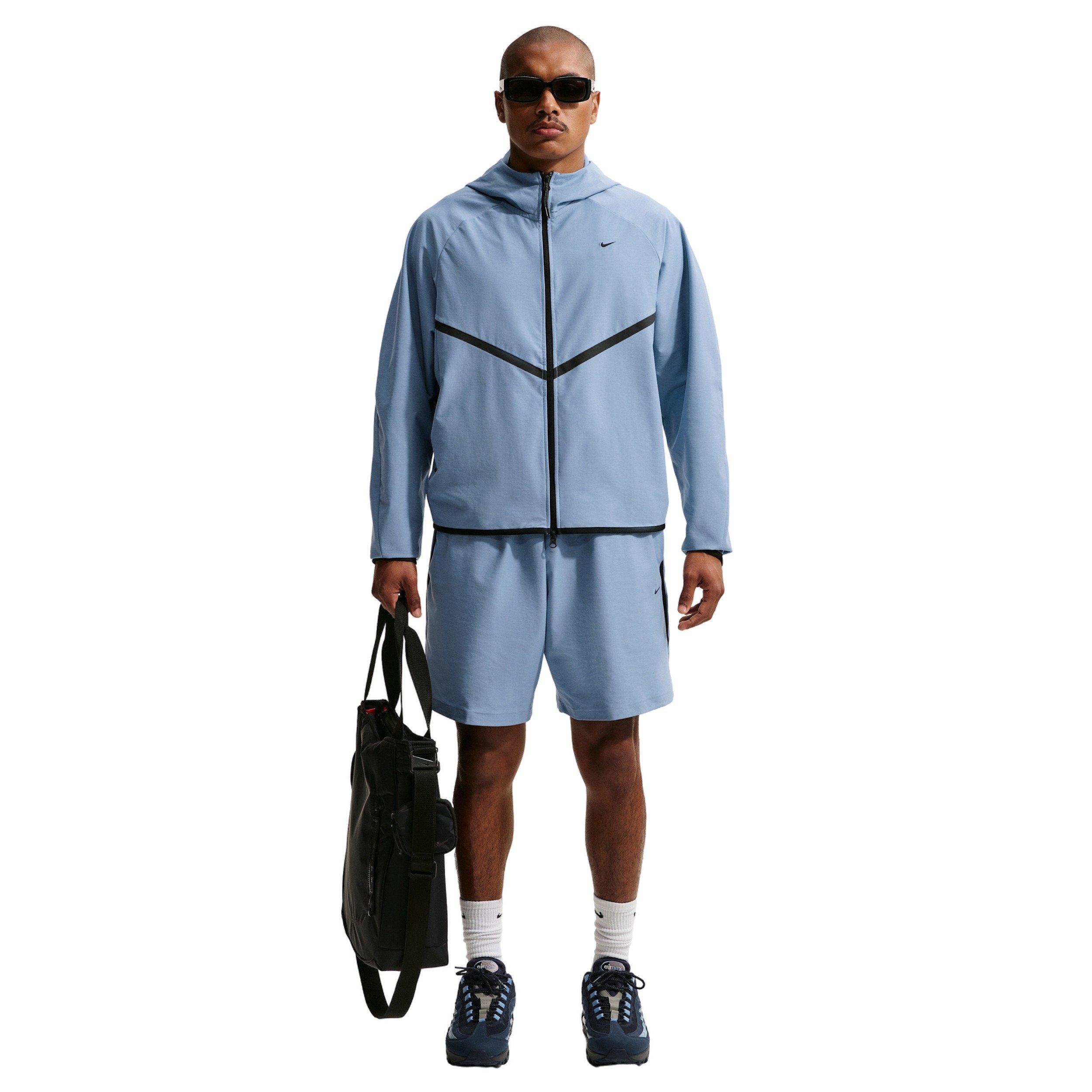 Nike Men's Tech Shori Knit Full-Zip Windrunner Jacket - BLUE Thumbnail View 4