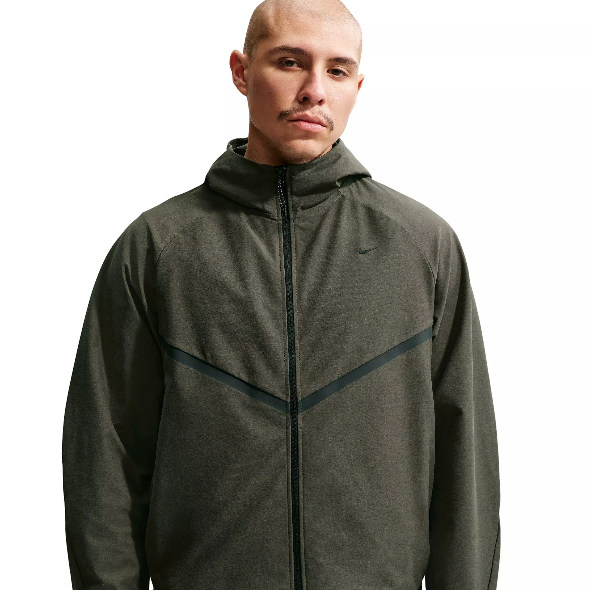Nike Men's Tech Shori Knit Full-Zip Windrunner Jacket - CARGO KHAKI