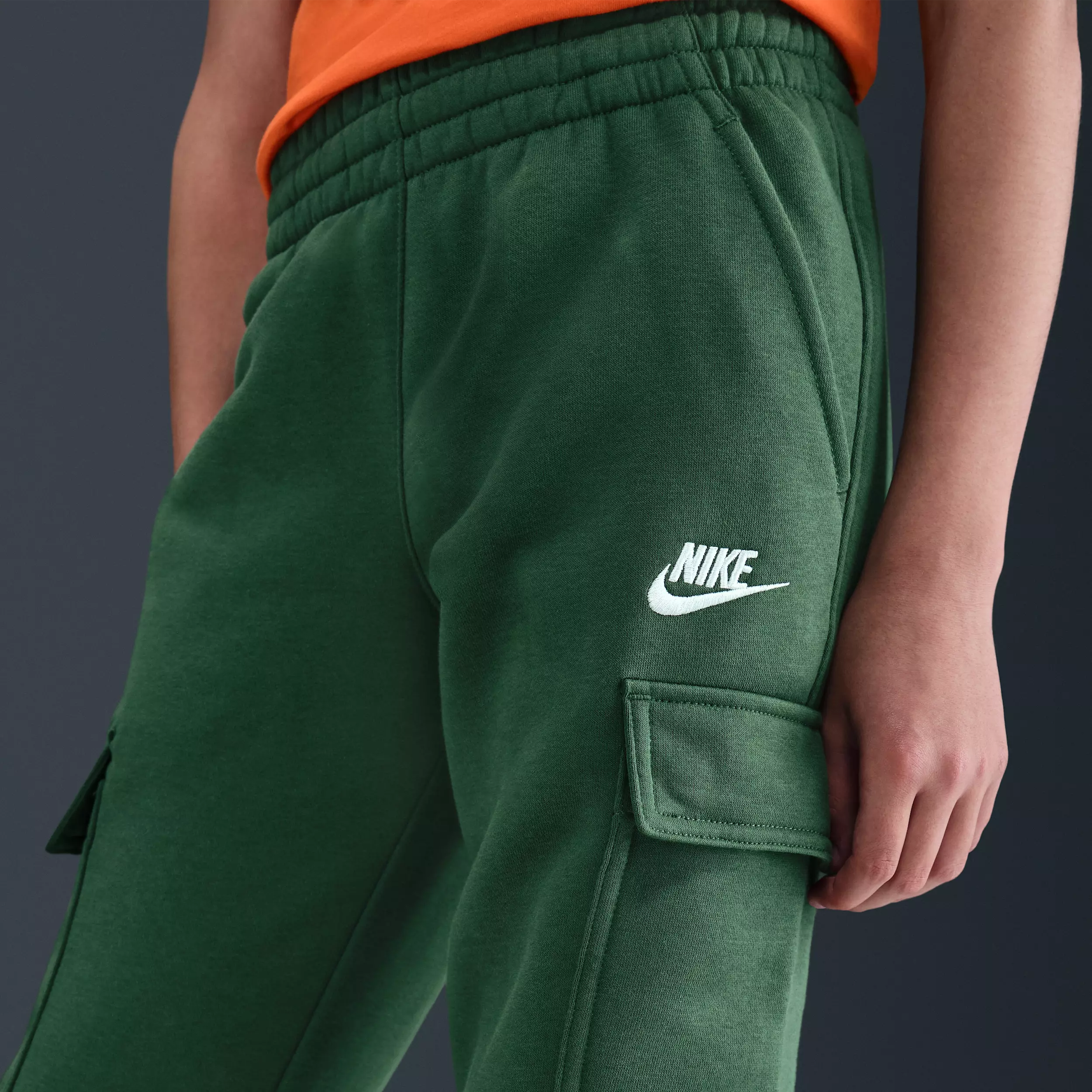 Nike Big Kids' Sportswear Club Fleece Cargo Pants - Green - GREEN