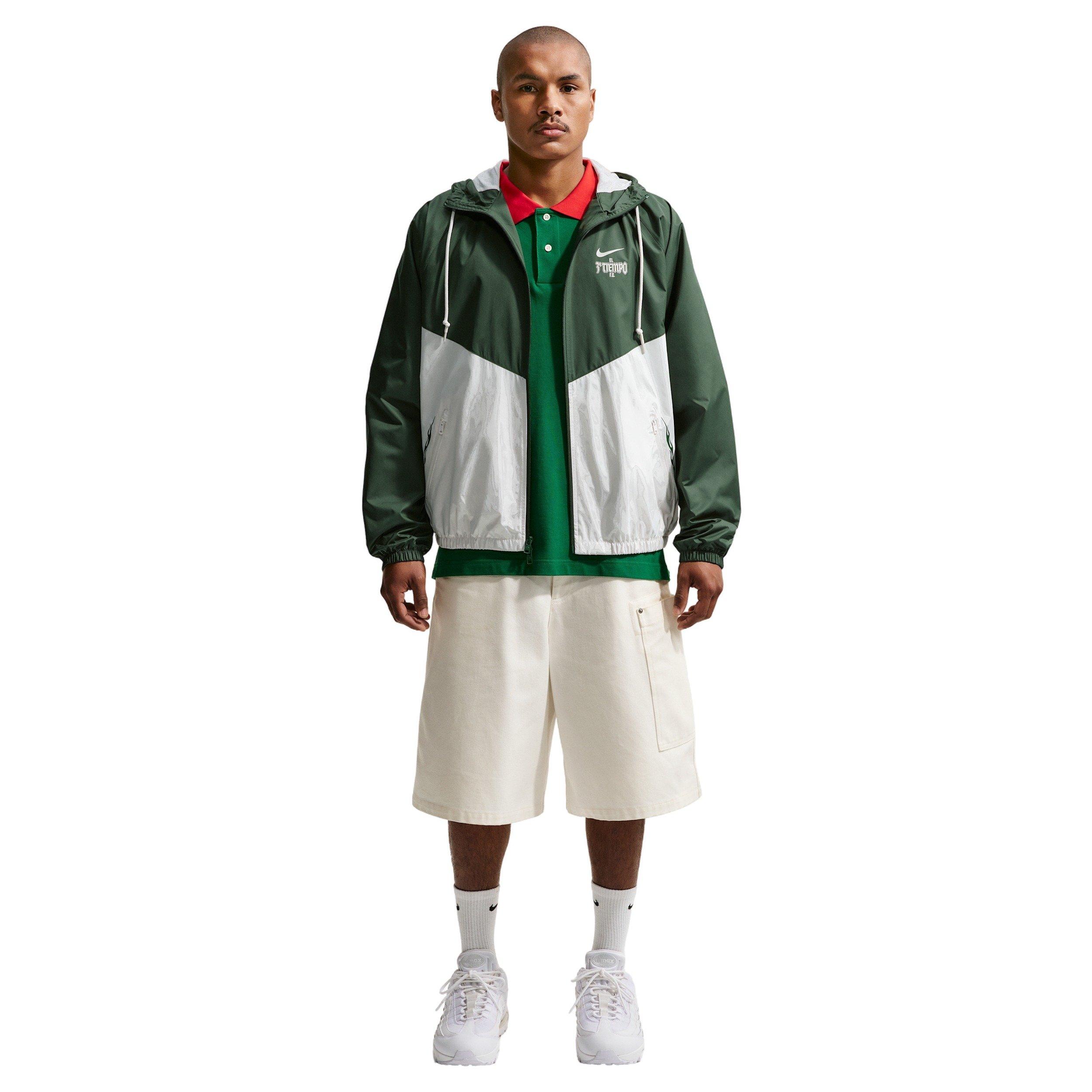 Nike Men's Windrunner Lined 26 Mexico Jacket - Green/White - GREEN/WHITE Thumbnail View 4
