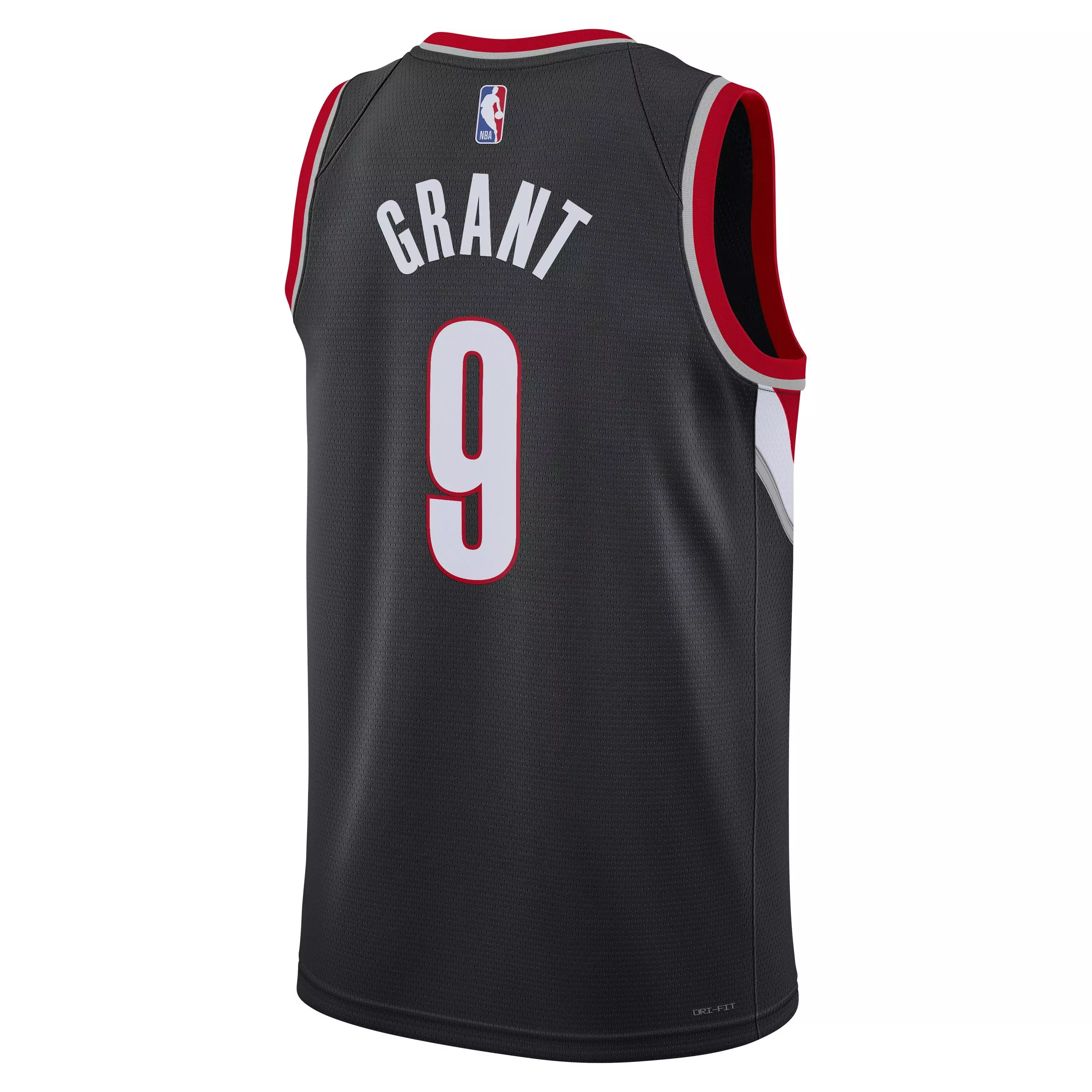 Nike Men's Portland Trail Blazers Dri-FIT NBA Swingman Icon 22 Road Jersey-Black/Grant - BLACK/GRANT