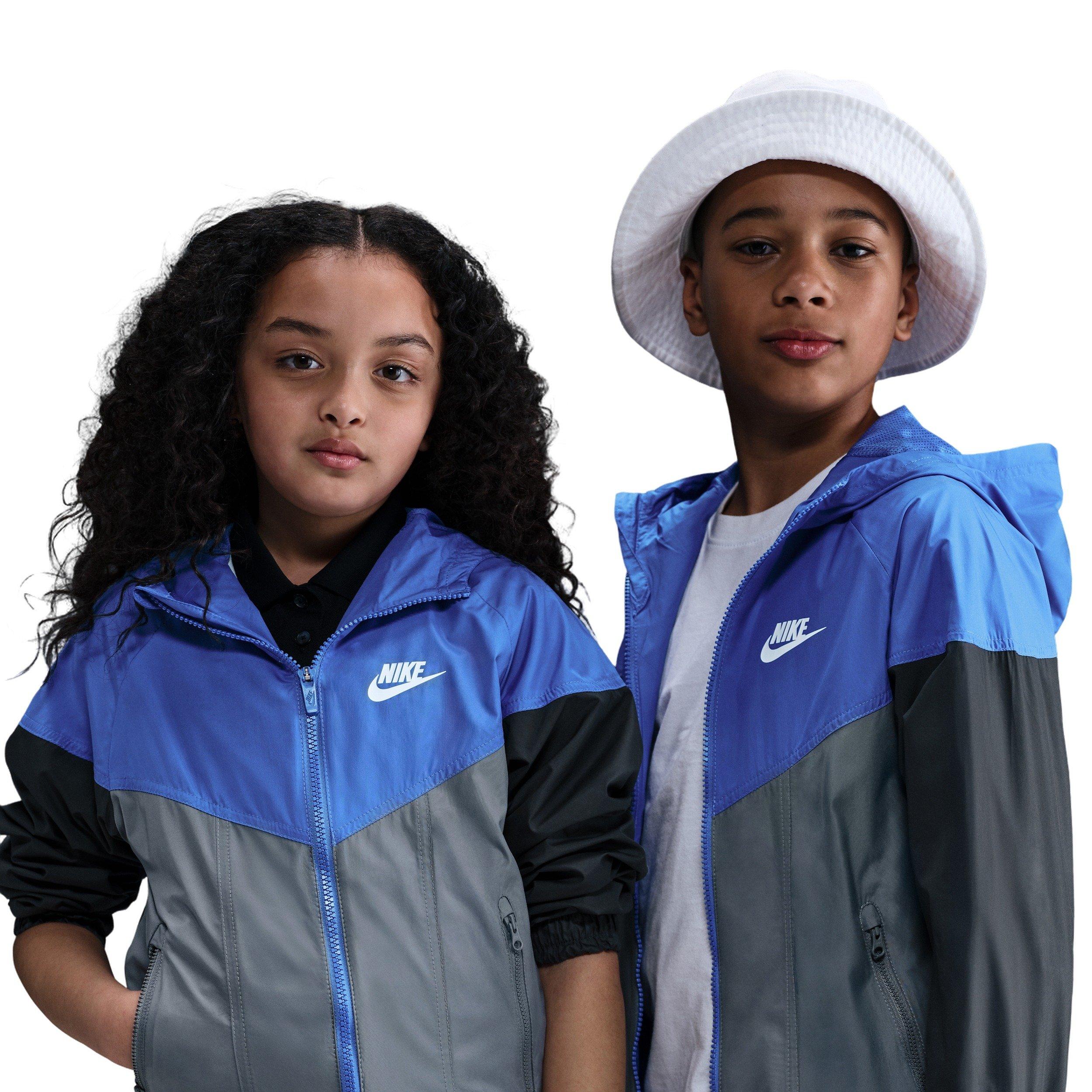 Nike Sportswear Windrunner Hooded Big Kids' Blue/Grey Repel Jacket