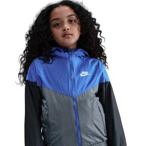 Nike Big Kids' Sportswear Windrunner Hooded Repel Jacket - Blue/Grey