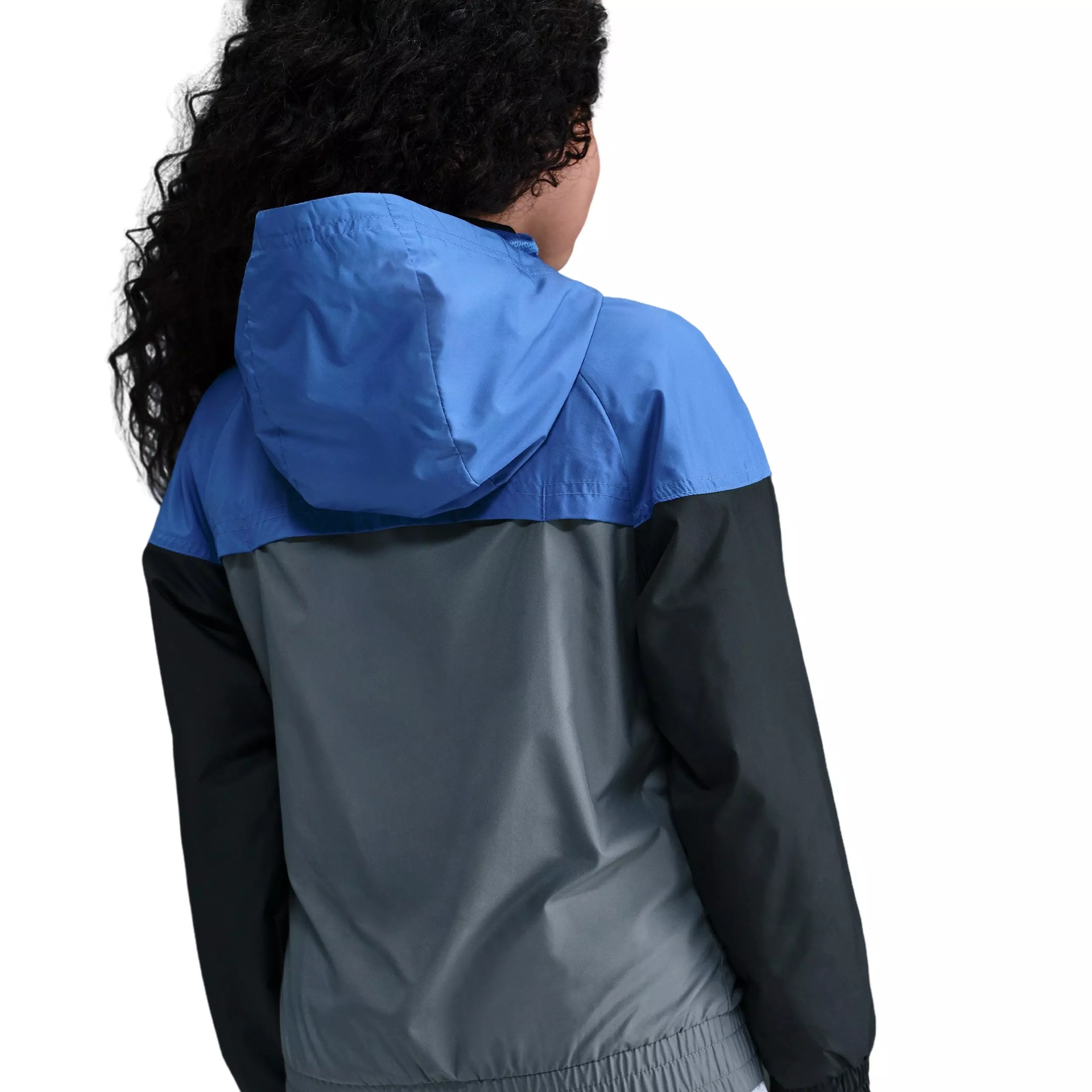 Nike Big Kids' Sportswear Windrunner Hooded Repel Jacket - Blue/Grey - BLUE/GREY