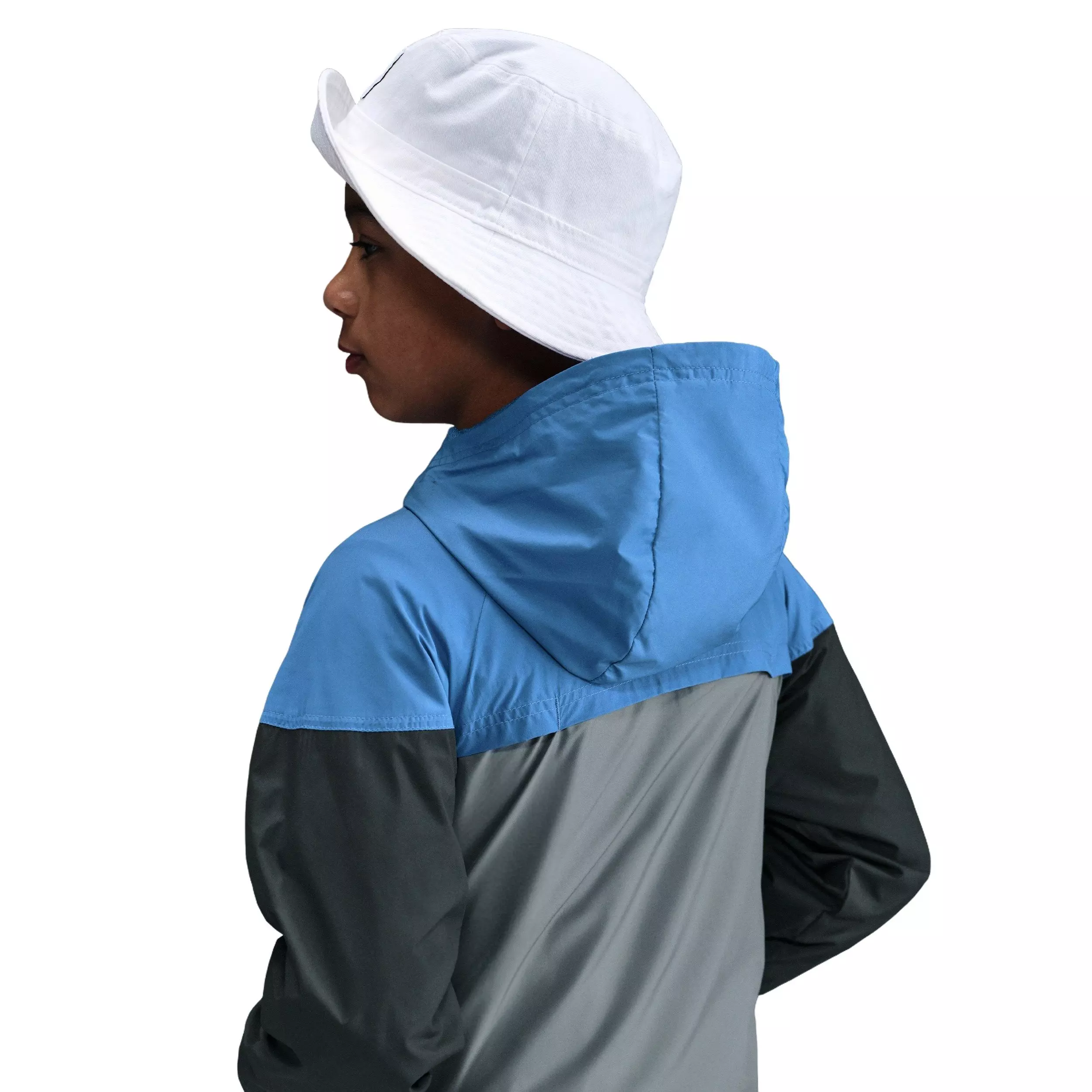 Nike Big Kids' Sportswear Windrunner Hooded Repel Jacket - Blue/Grey - BLUE/GREY