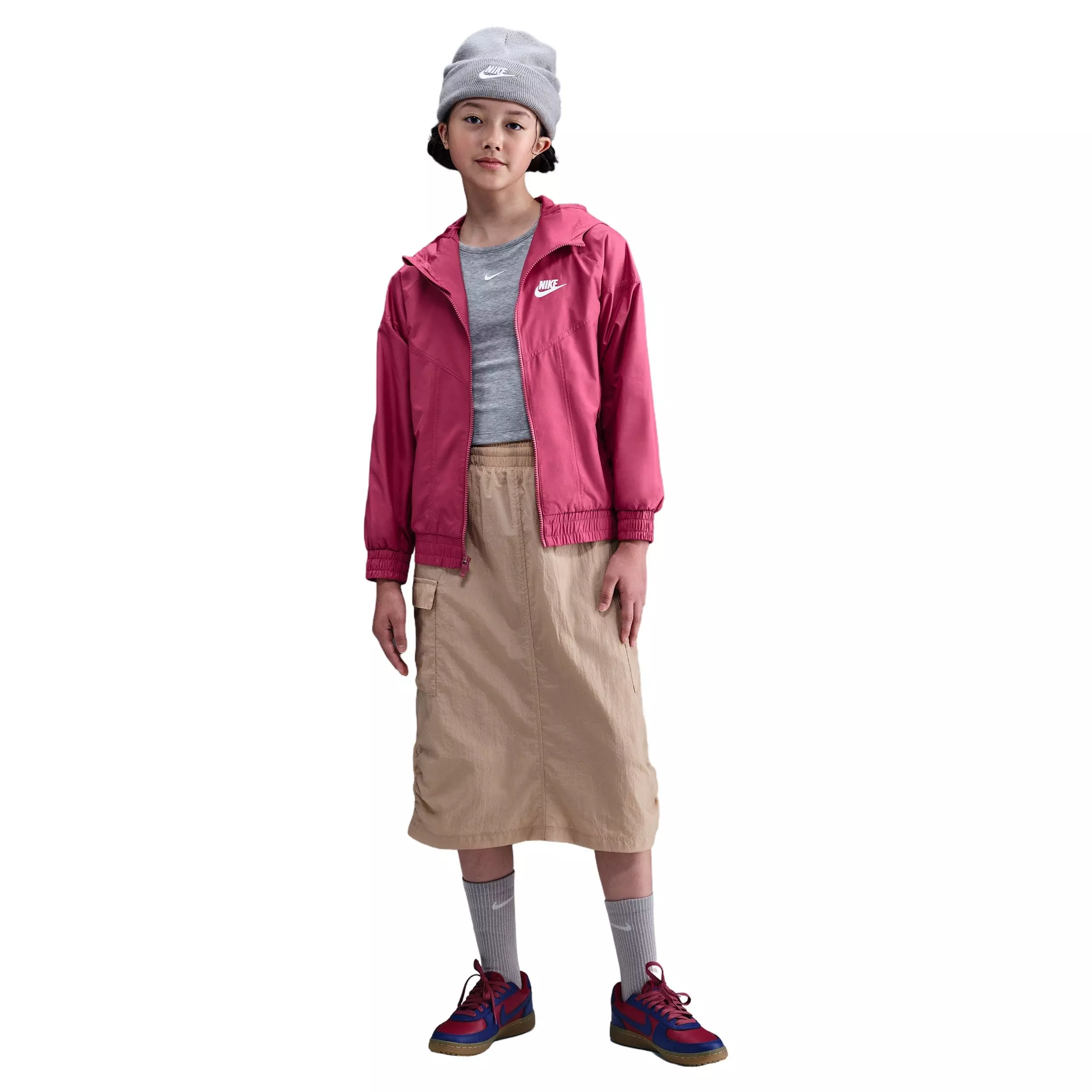 Nike Big Kids' Sportswear Windrunner Hooded Repel Jacket - Pink - PURPLE