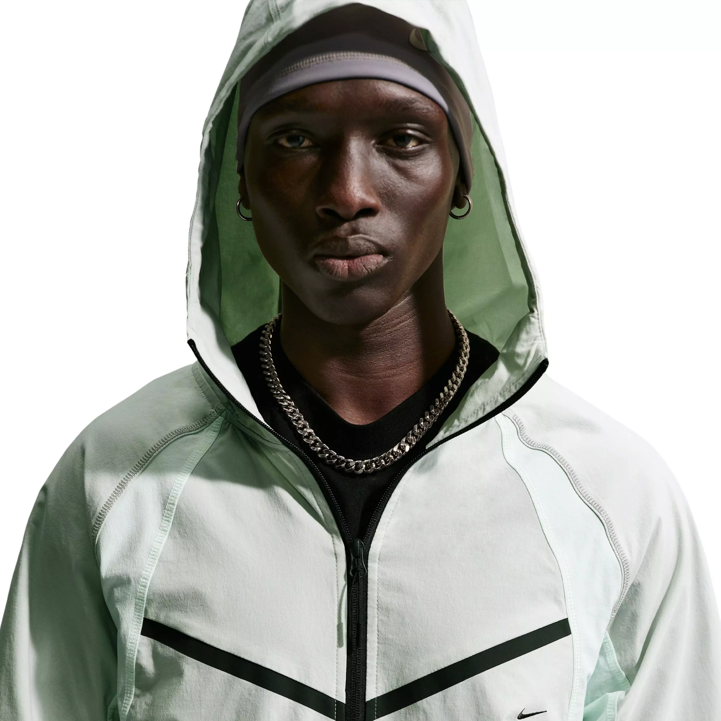 Nike Men's Tech Woven Dri-FIT Full-Zip Color-Block Windrunner Jacket - Volt Tint/Grey - VOLT TINT/GREY