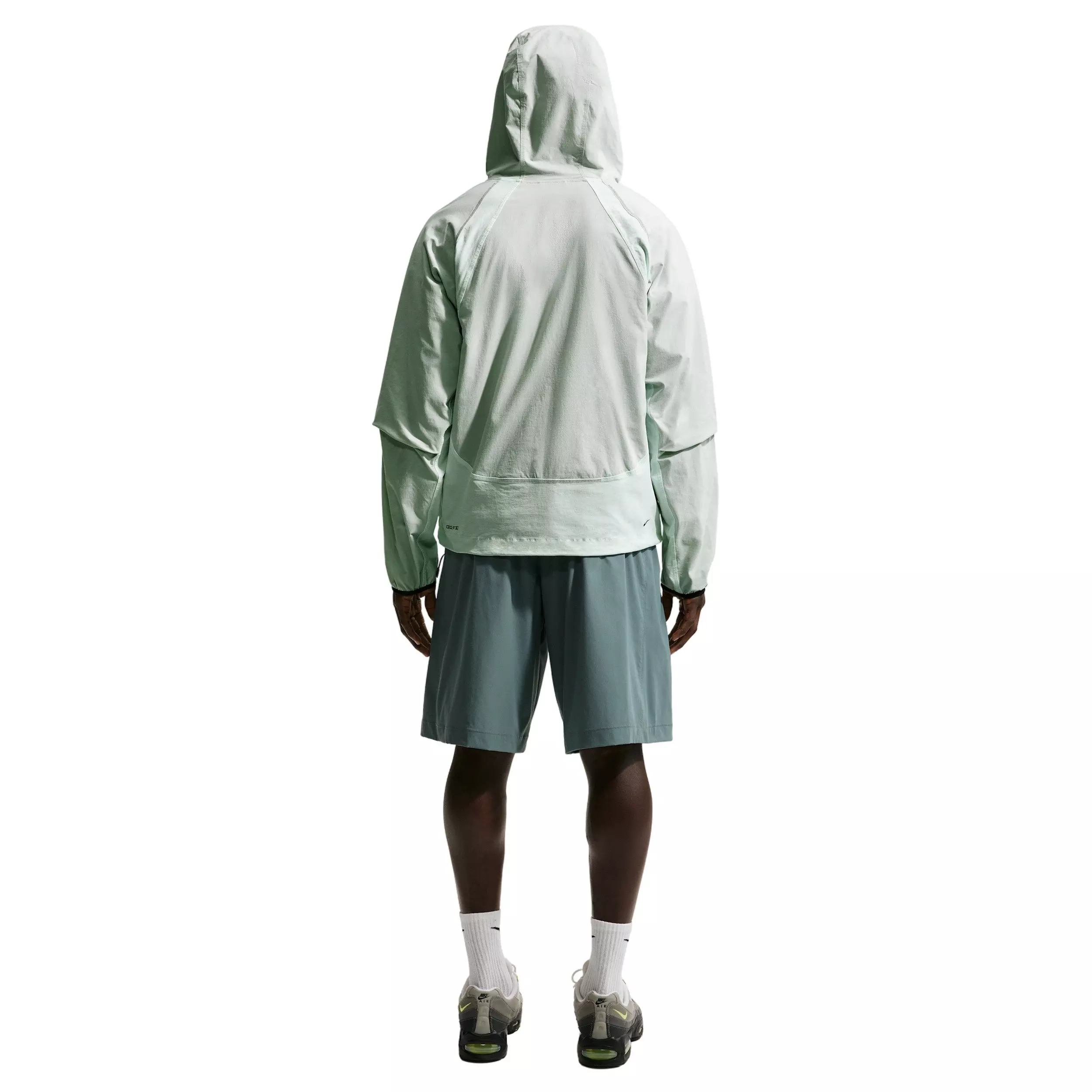Nike Men's Tech Woven Dri-FIT Full-Zip Color-Block Windrunner Jacket - Volt Tint/Grey - VOLT TINT/GREY