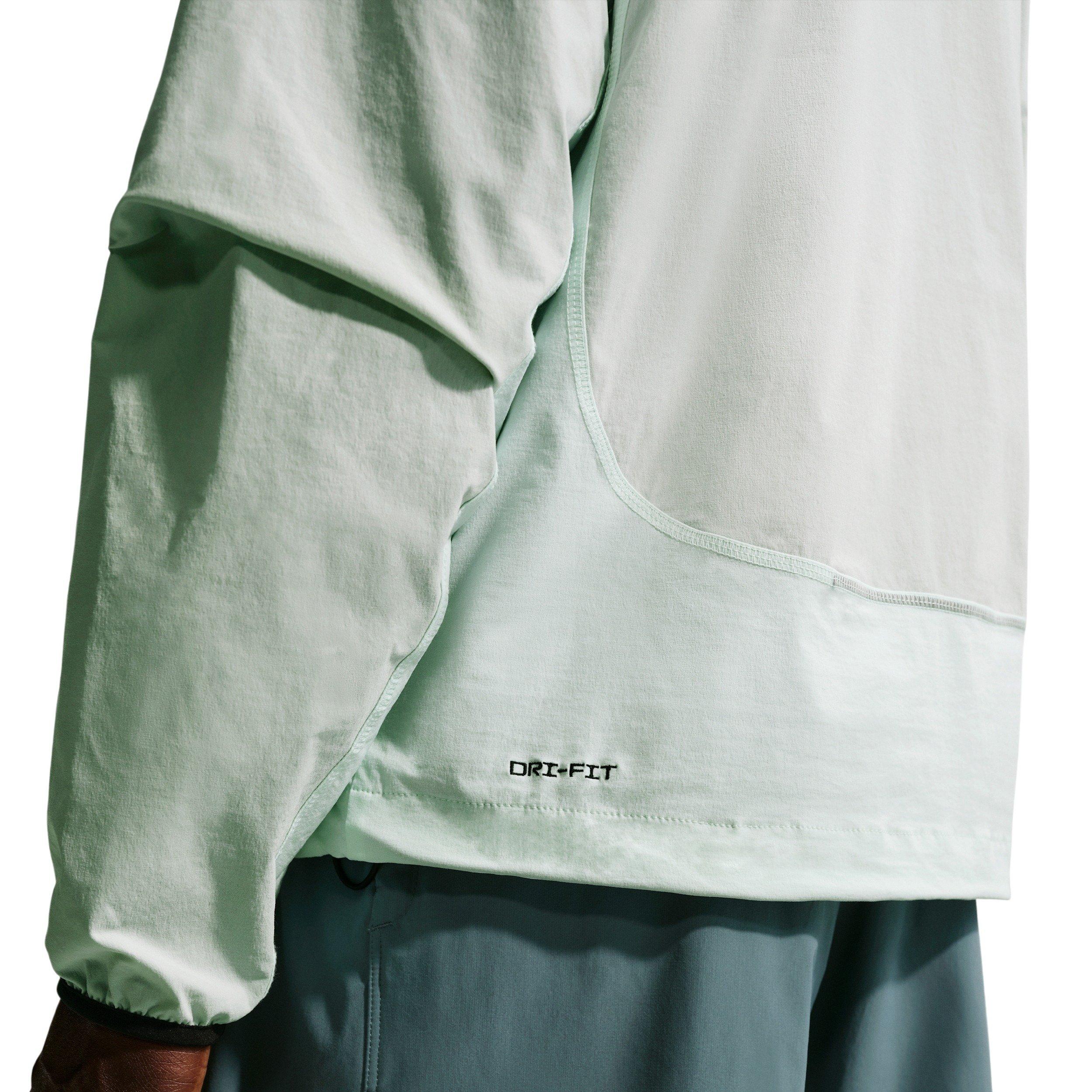 Nike Men's Tech Woven Dri-FIT Full-Zip Color-Block Windrunner Jacket - Volt Tint/Grey - VOLT TINT/GREY Thumbnail View 6