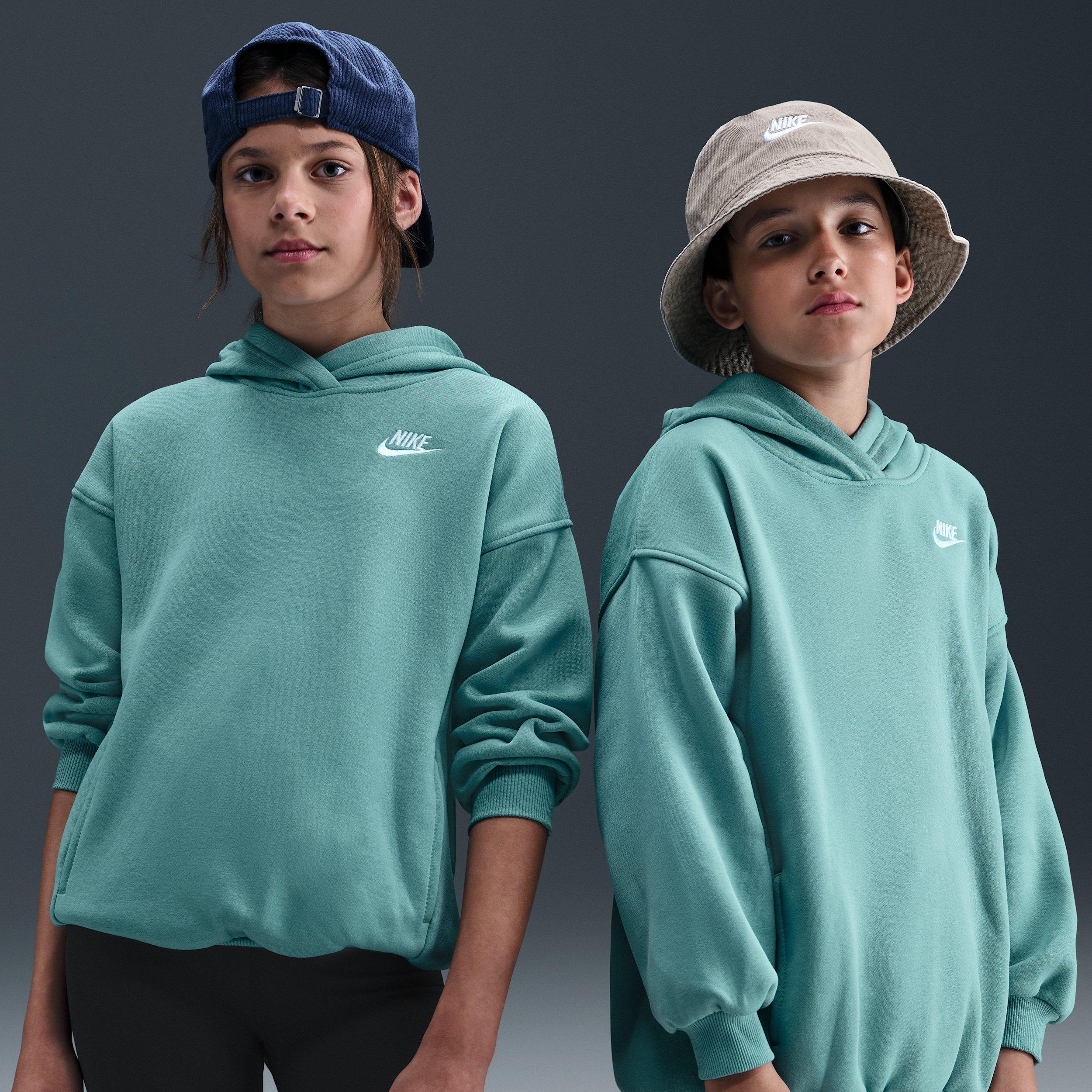 Nike Sportswear Club Fleece Oversized Big Kids' Green Pullover Hoodie