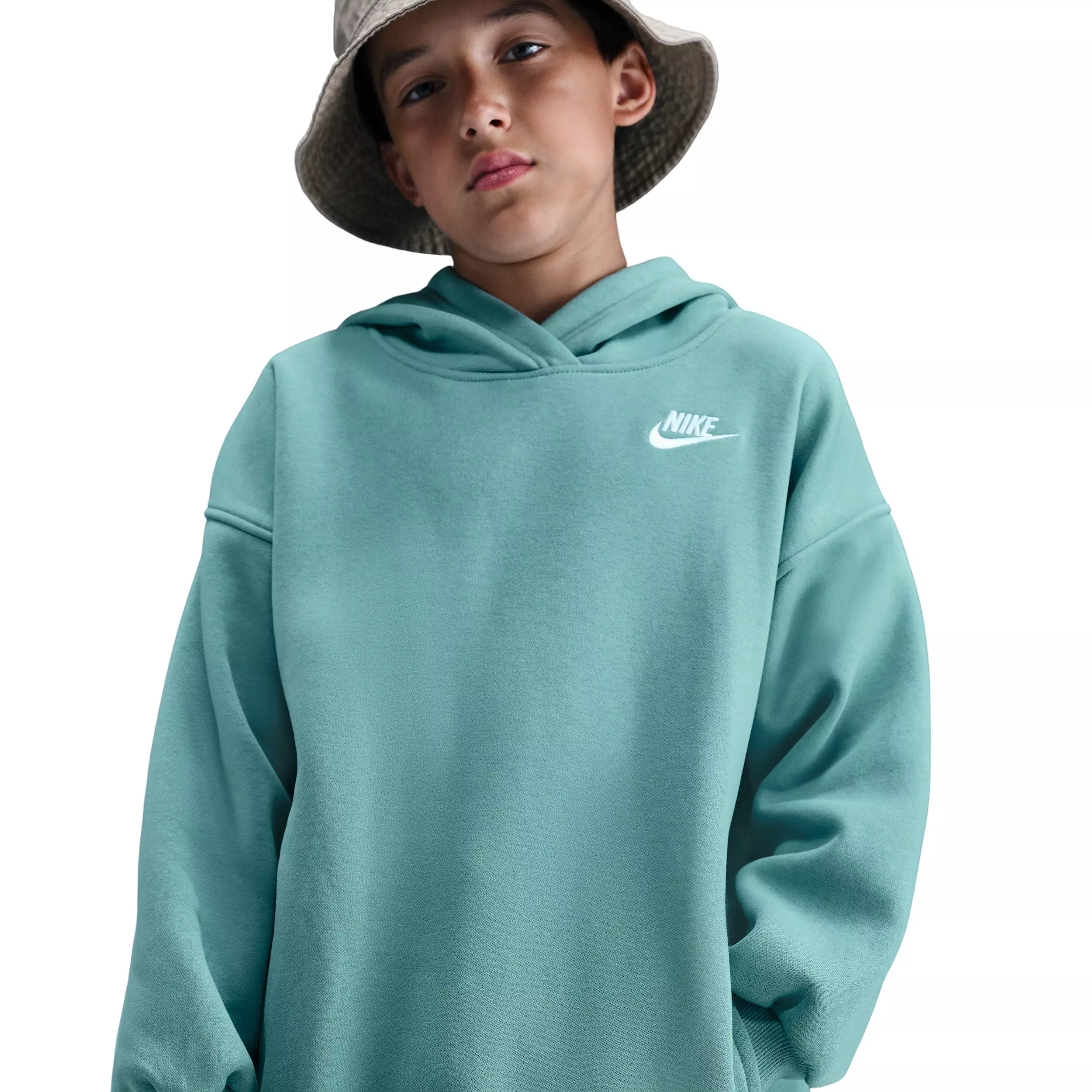 Nike Big Kids' Sportswear Club Fleece Oversized Pullover Hoodie - Green - GREEN