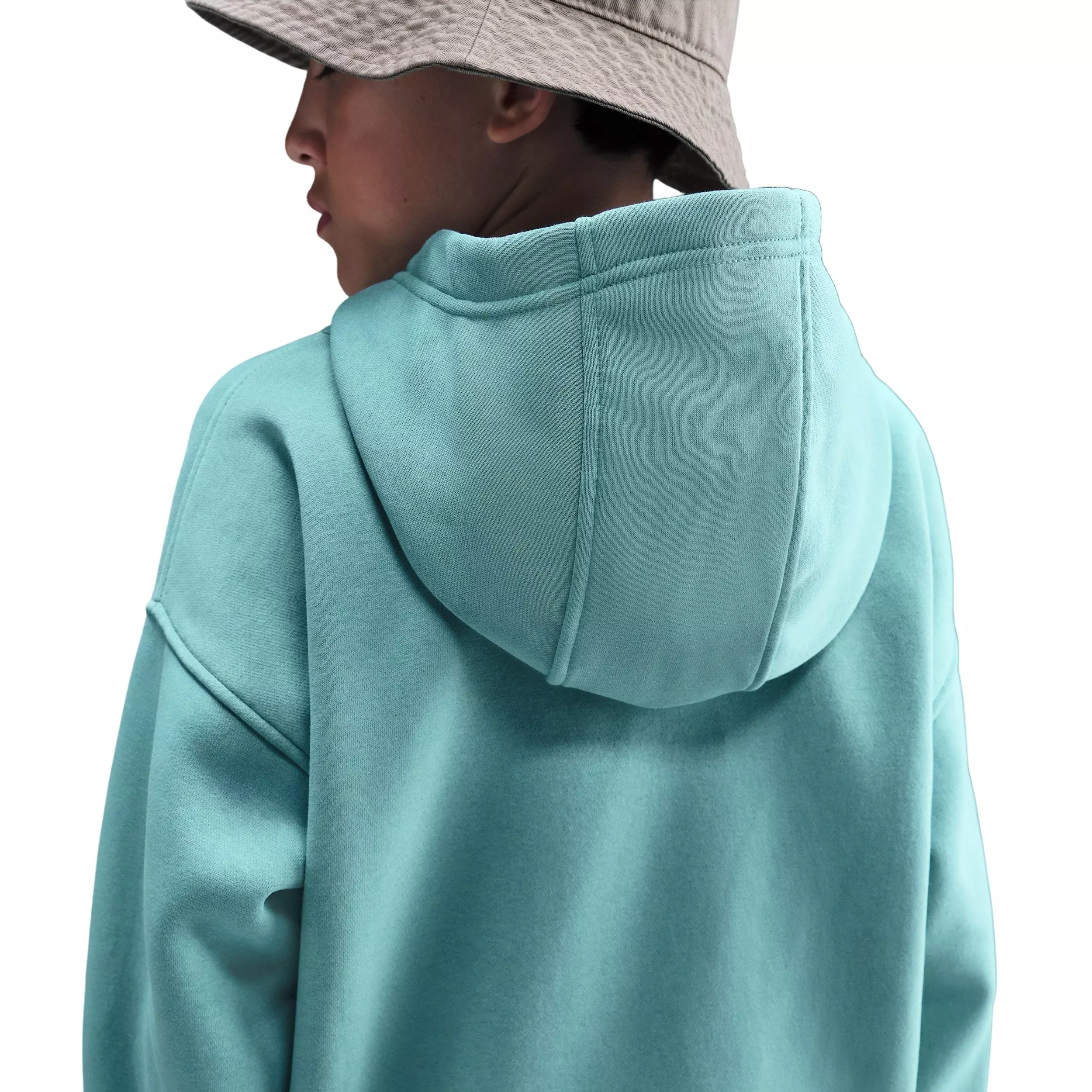 Nike Big Kids' Sportswear Club Fleece Oversized Pullover Hoodie - Green - GREEN