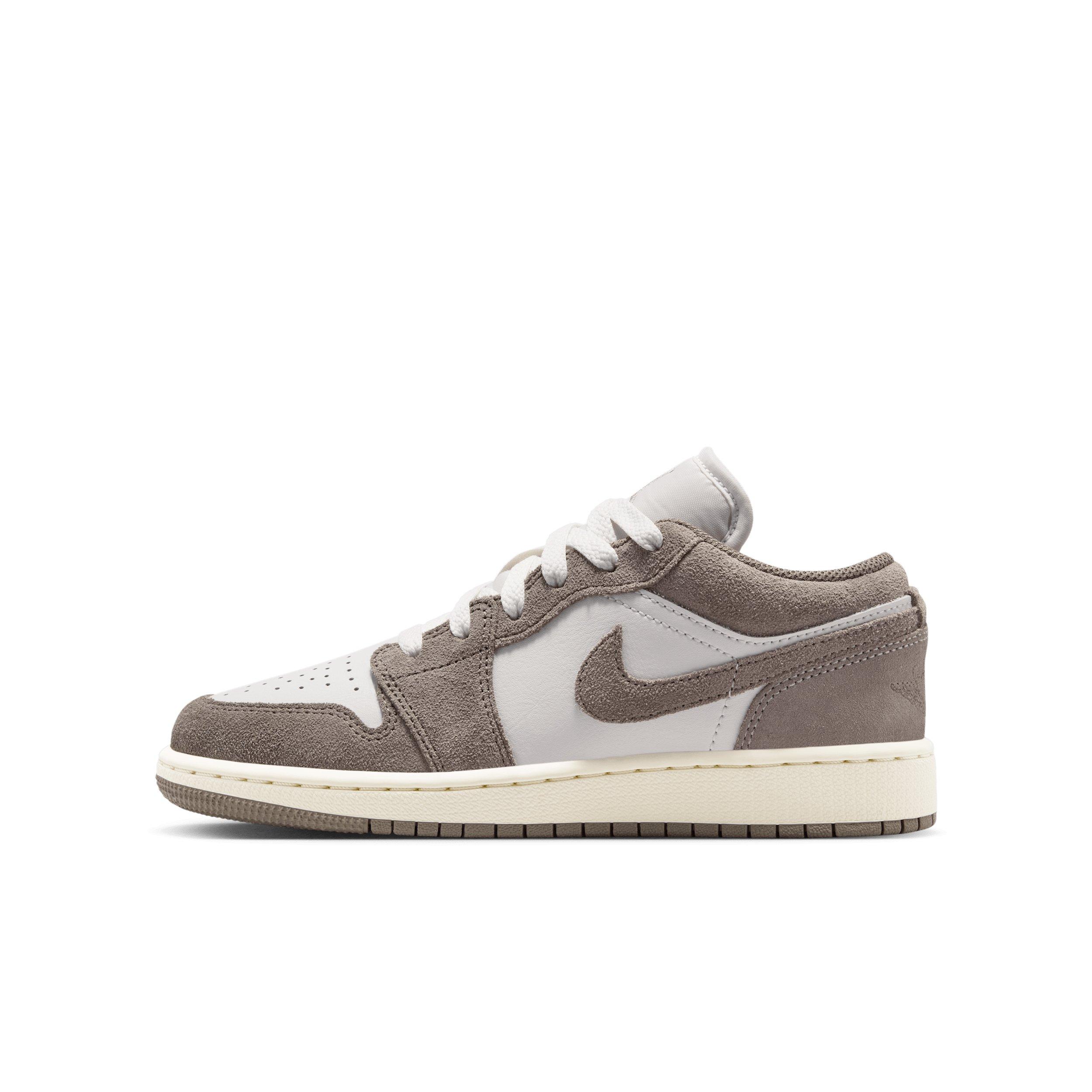 Jordan 1 Low "Olive Grey/Summit White/Pale Ivory/Enigma Stone" Grade School Boys' Shoe - GREY/WHITE/IVORY/STONE Thumbnail View 2