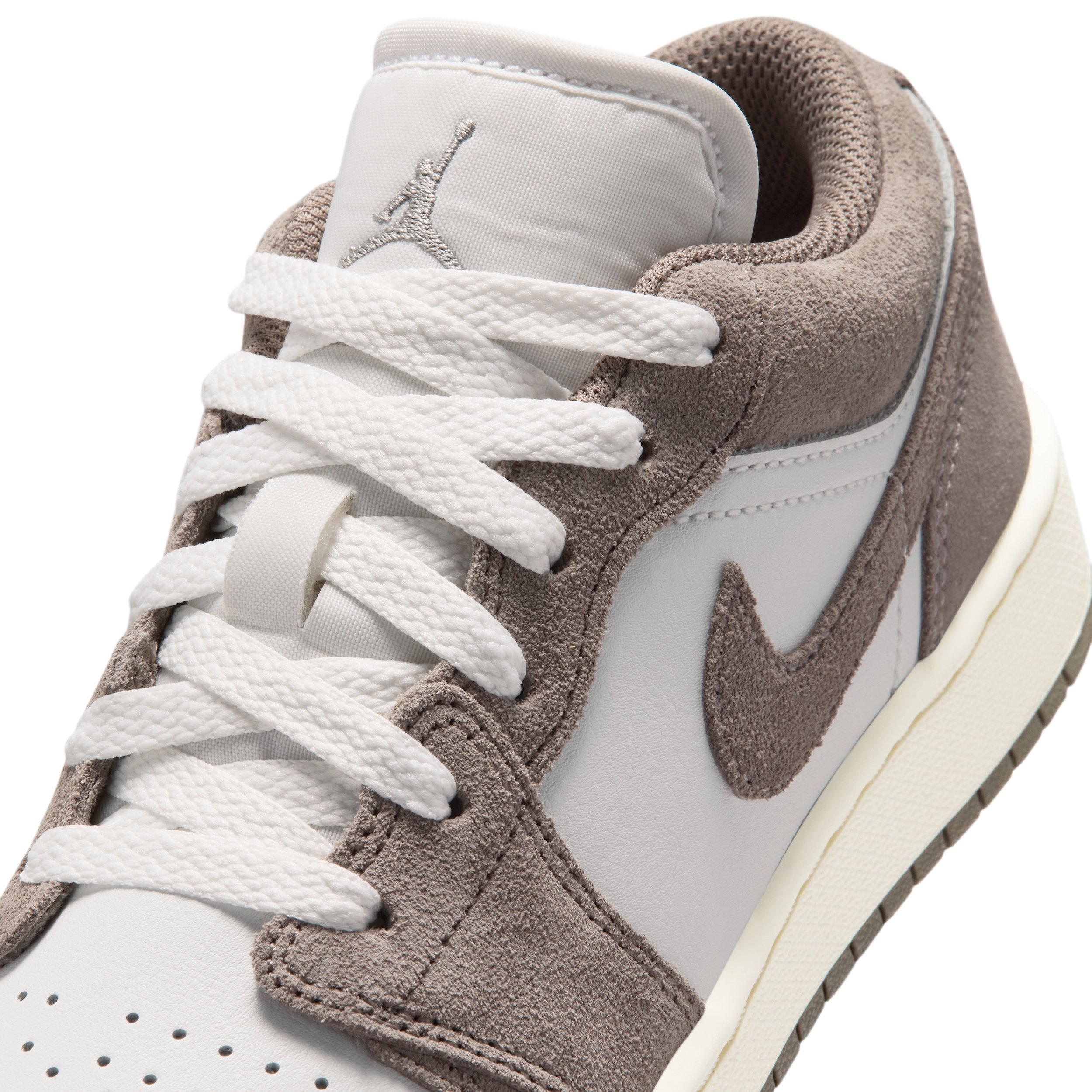 Jordan 1 Low "Olive Grey/Summit White/Pale Ivory/Enigma Stone" Grade School Boys' Shoe - GREY/WHITE/IVORY/STONE Thumbnail View 7