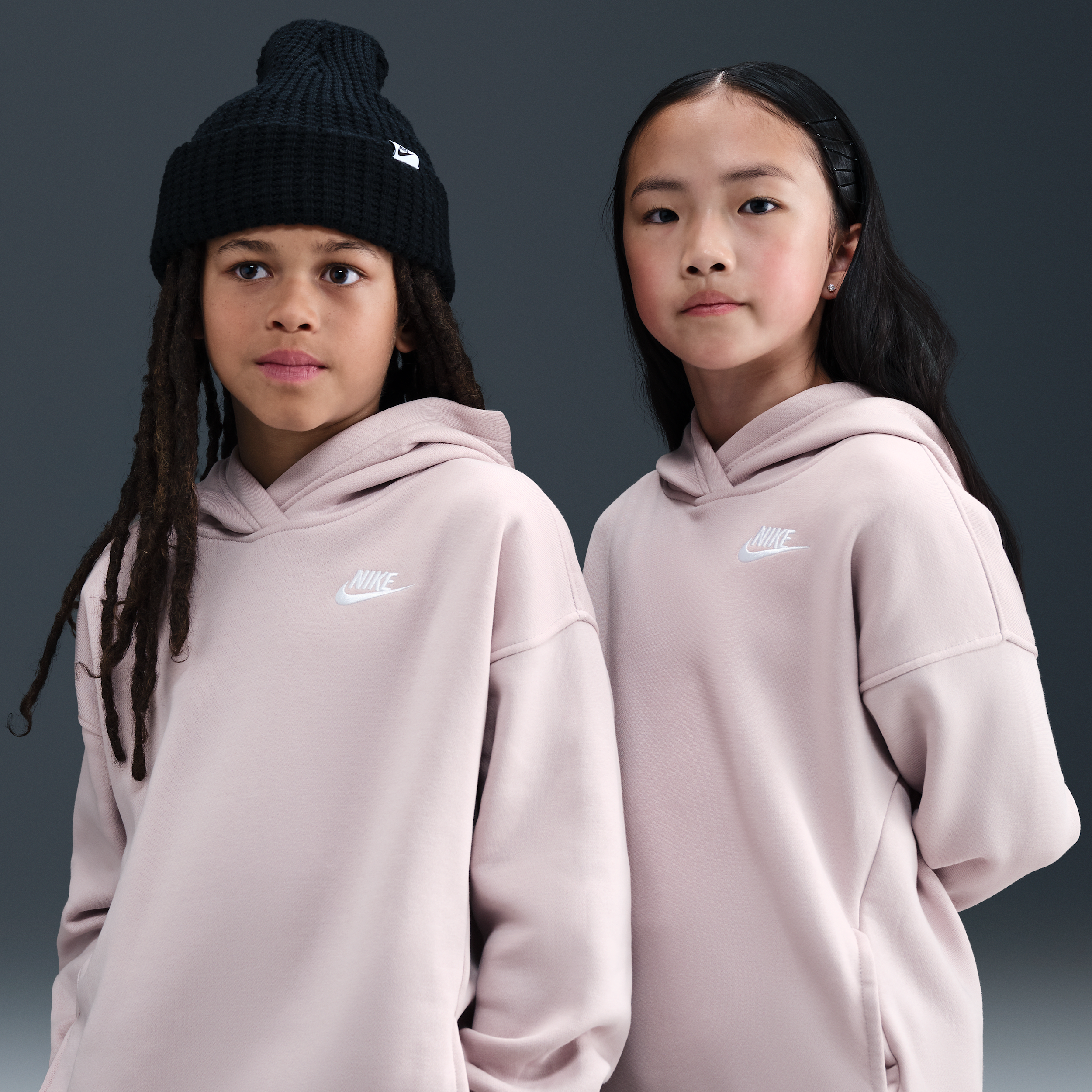 Nike Sportswear Club Fleece Oversized Big Kids' Light Purple Pullover Hoodie