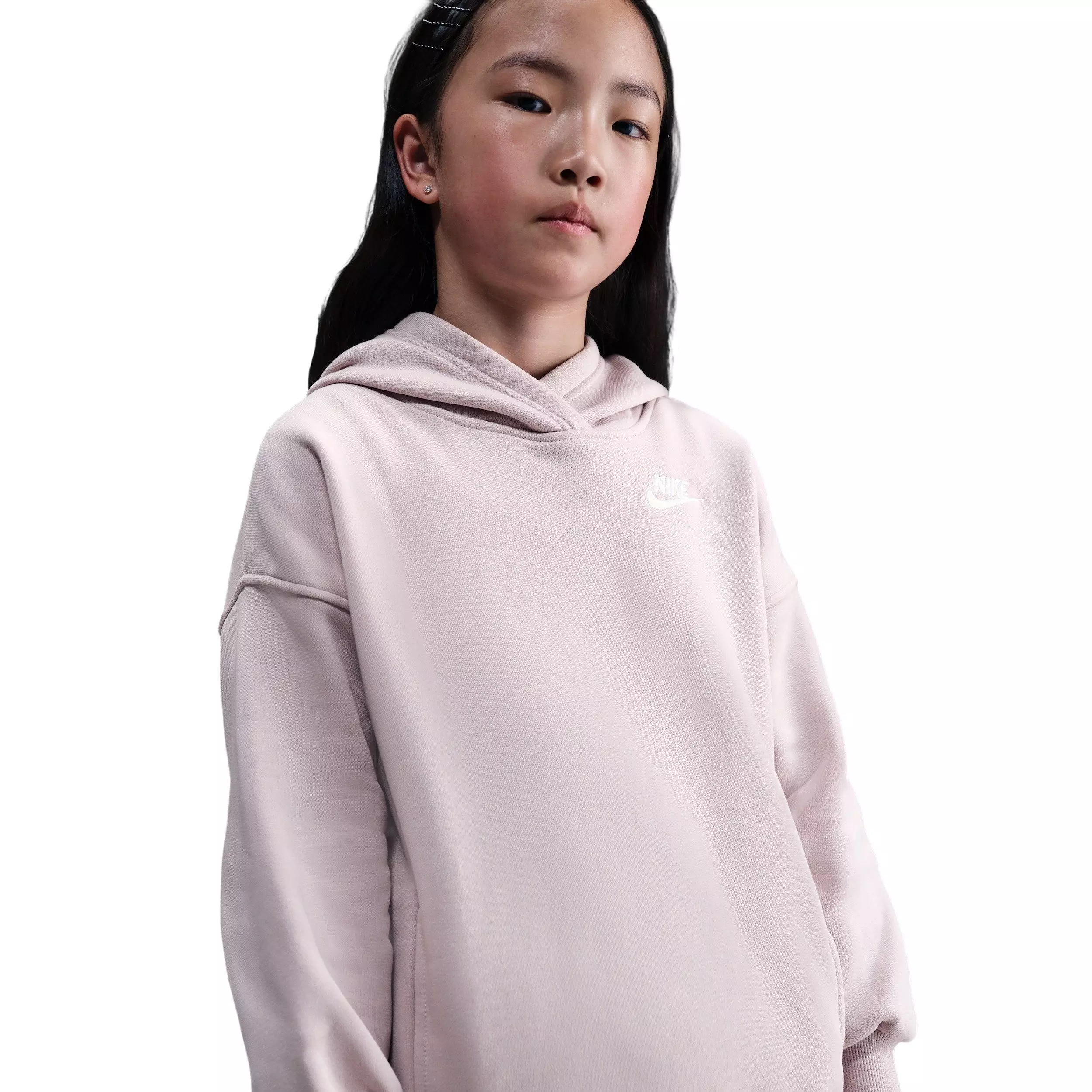 Nike Big Kids' Sportswear Club Fleece Oversized Pullover Hoodie - Light Purple - LIGHT PURPLE