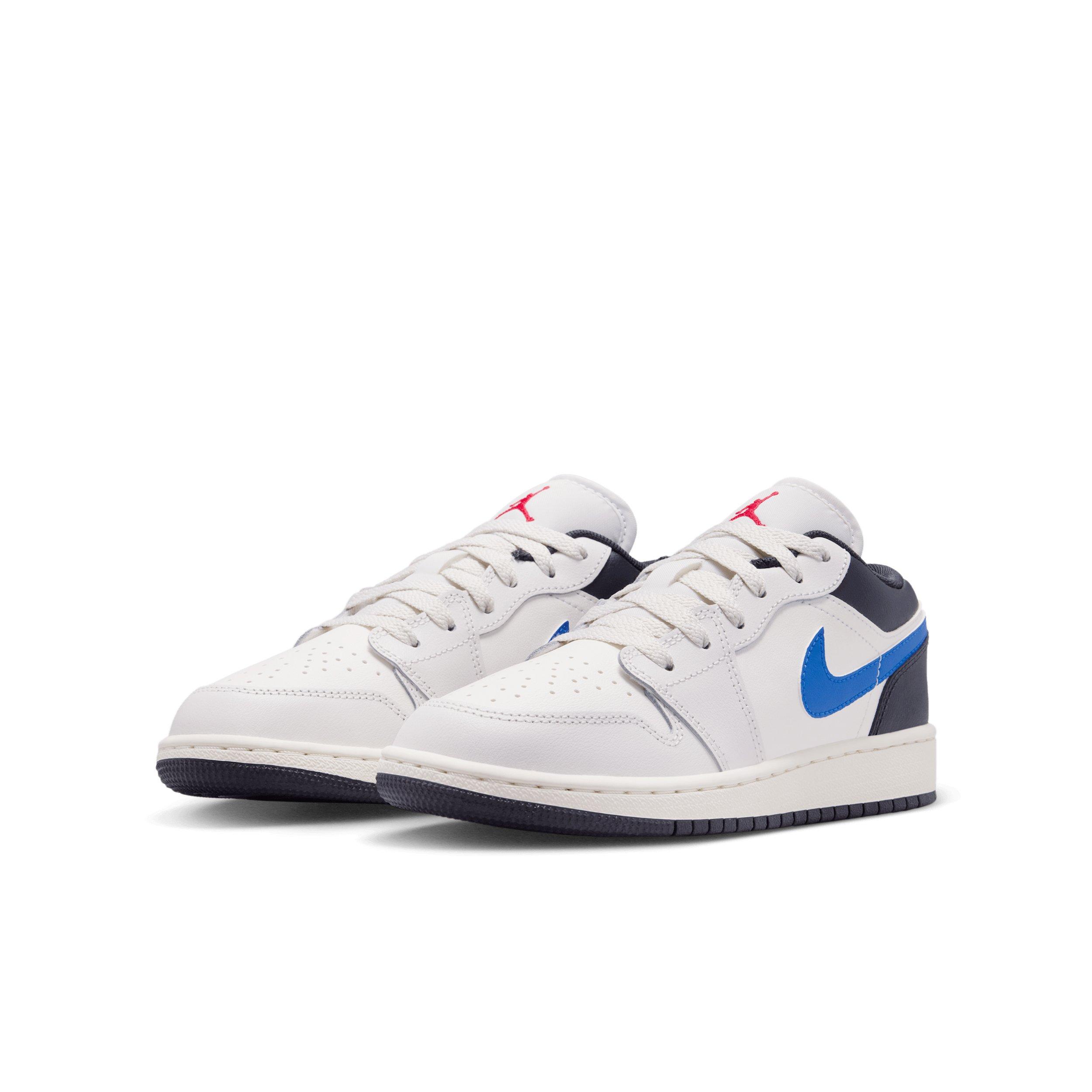 Jordan 1 Low "Phantom/Sail/Off Noir/University Red" Grade School Boys' Shoe - PHANTOM/SAIL/OFF NOIR/RED Thumbnail View 3