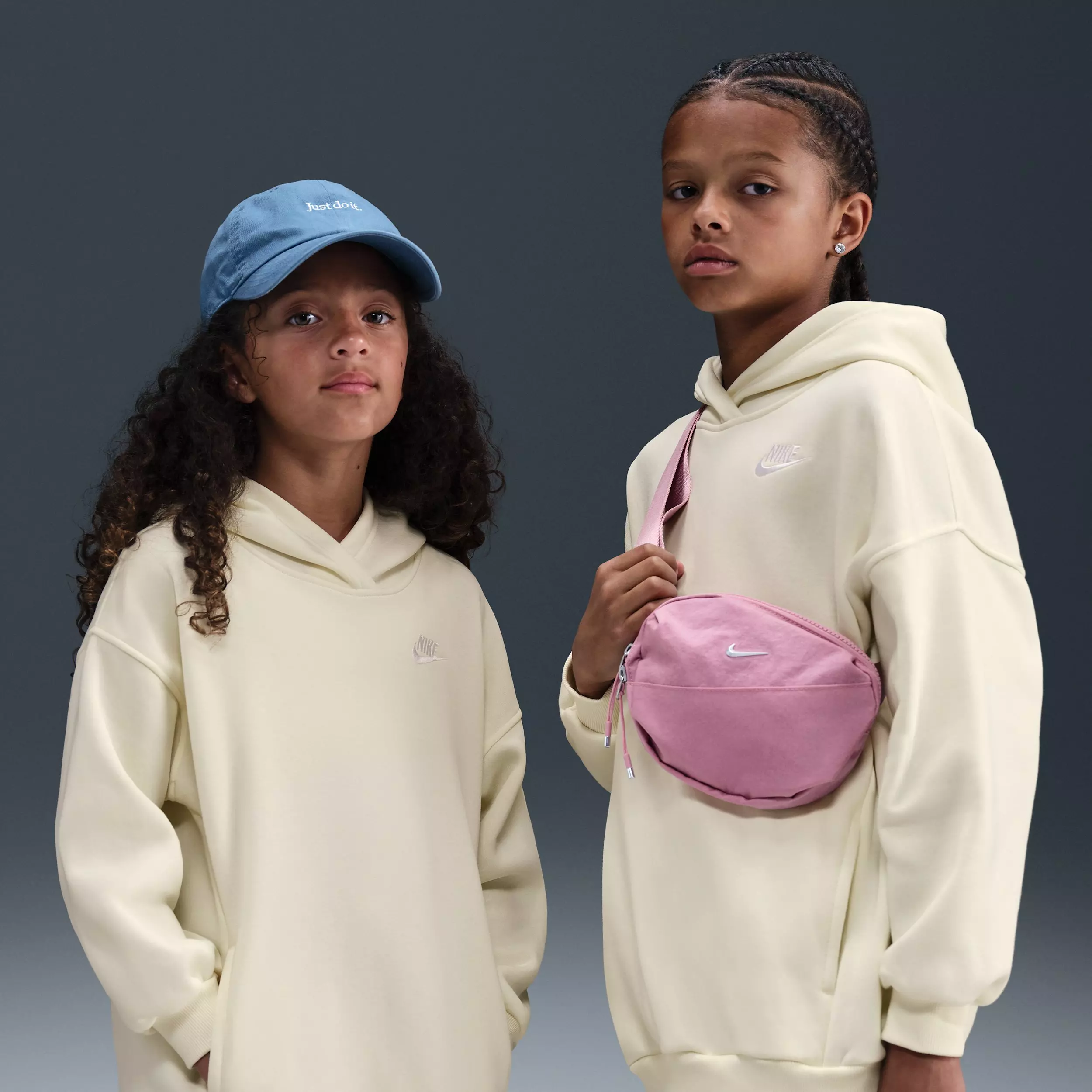 Nike Big Kids' Sportswear Club Fleece Oversized Pullover Hoodie - Light Brown - LIGHT BROWN