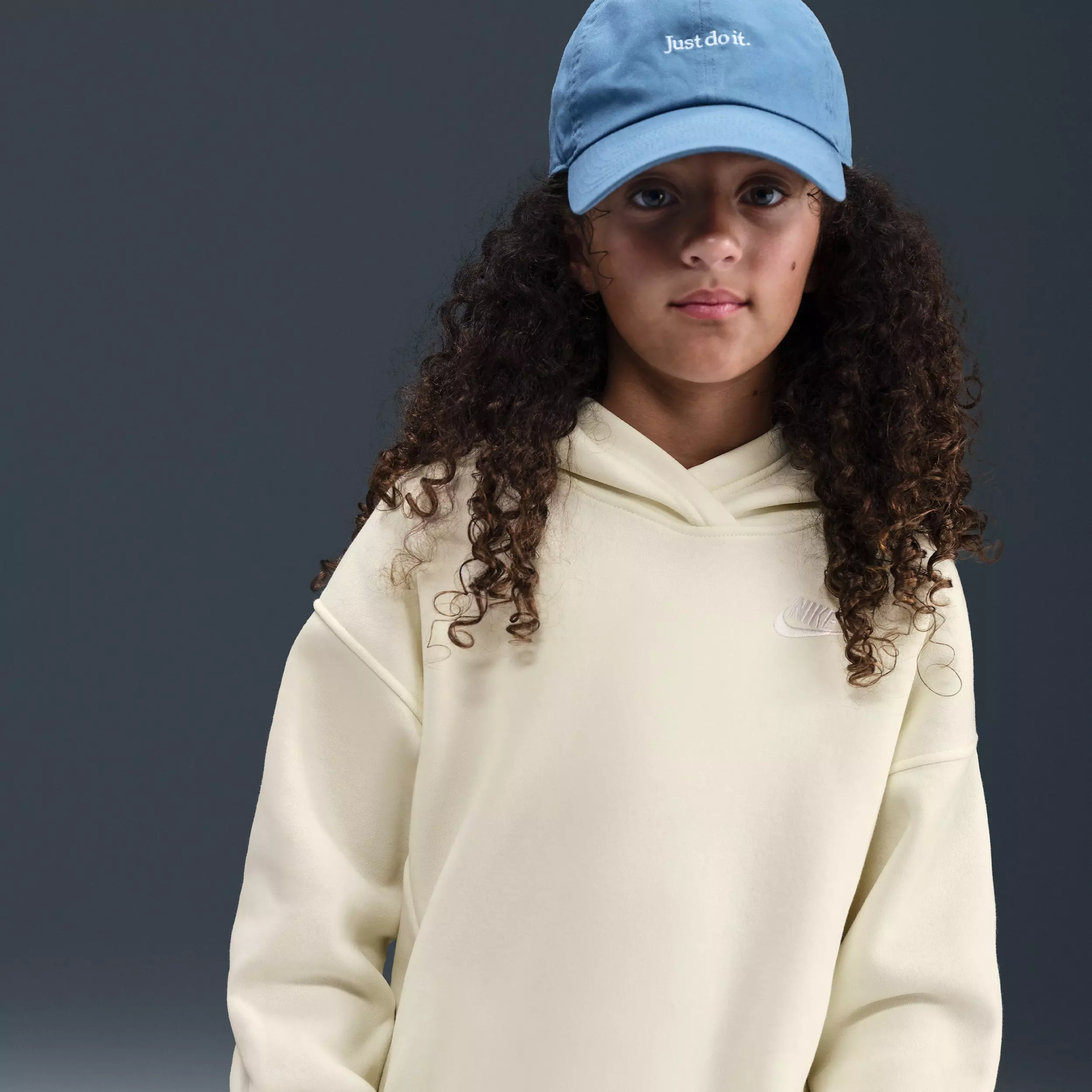 Nike Big Kids' Sportswear Club Fleece Oversized Pullover Hoodie - Light Brown - LIGHT BROWN