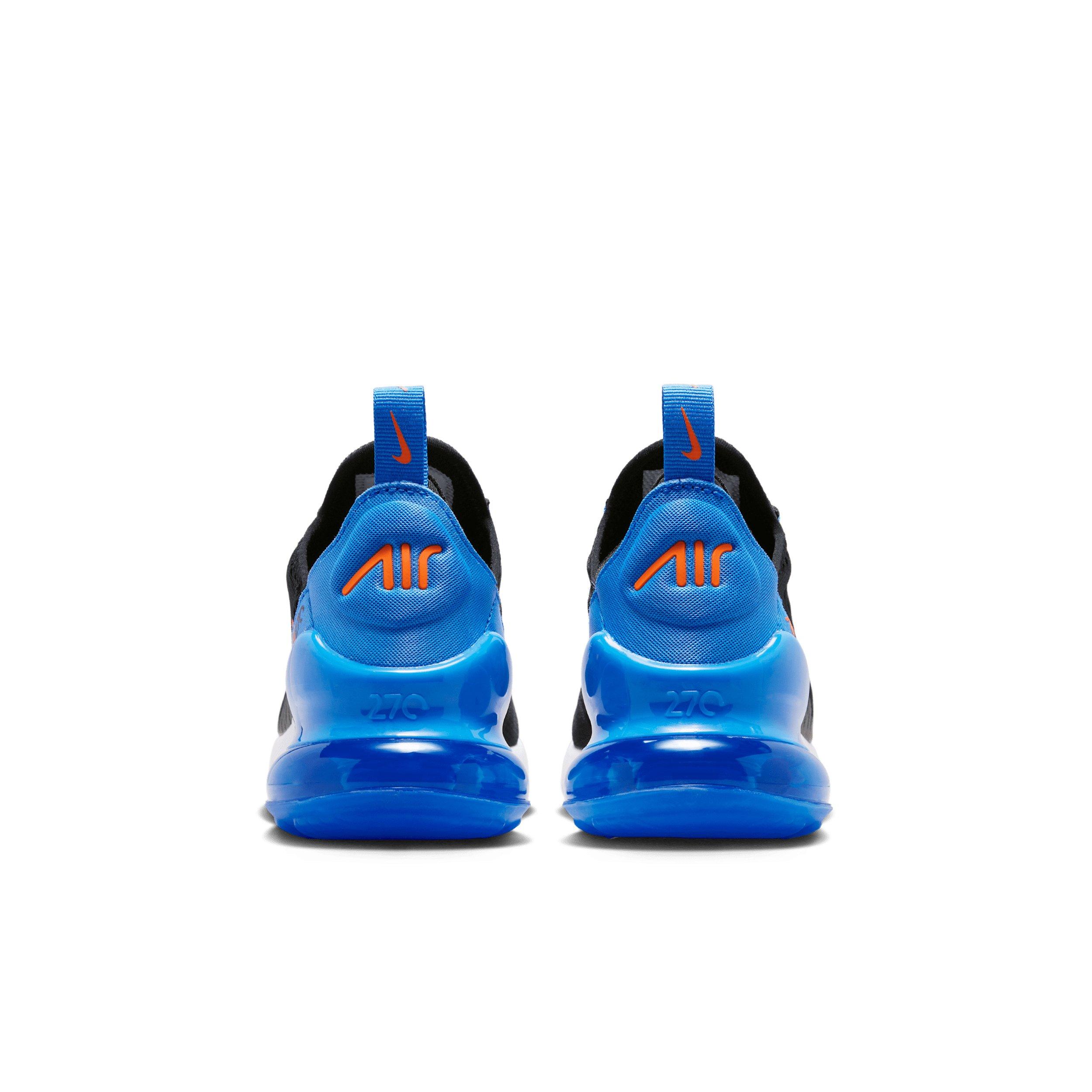 Nike Air Max 270 "Black/Blue Crystal/White/Turf Orange" Grade School Boys' Shoe - BLACK/BLUE/WHITE/ORANGE Thumbnail View 5