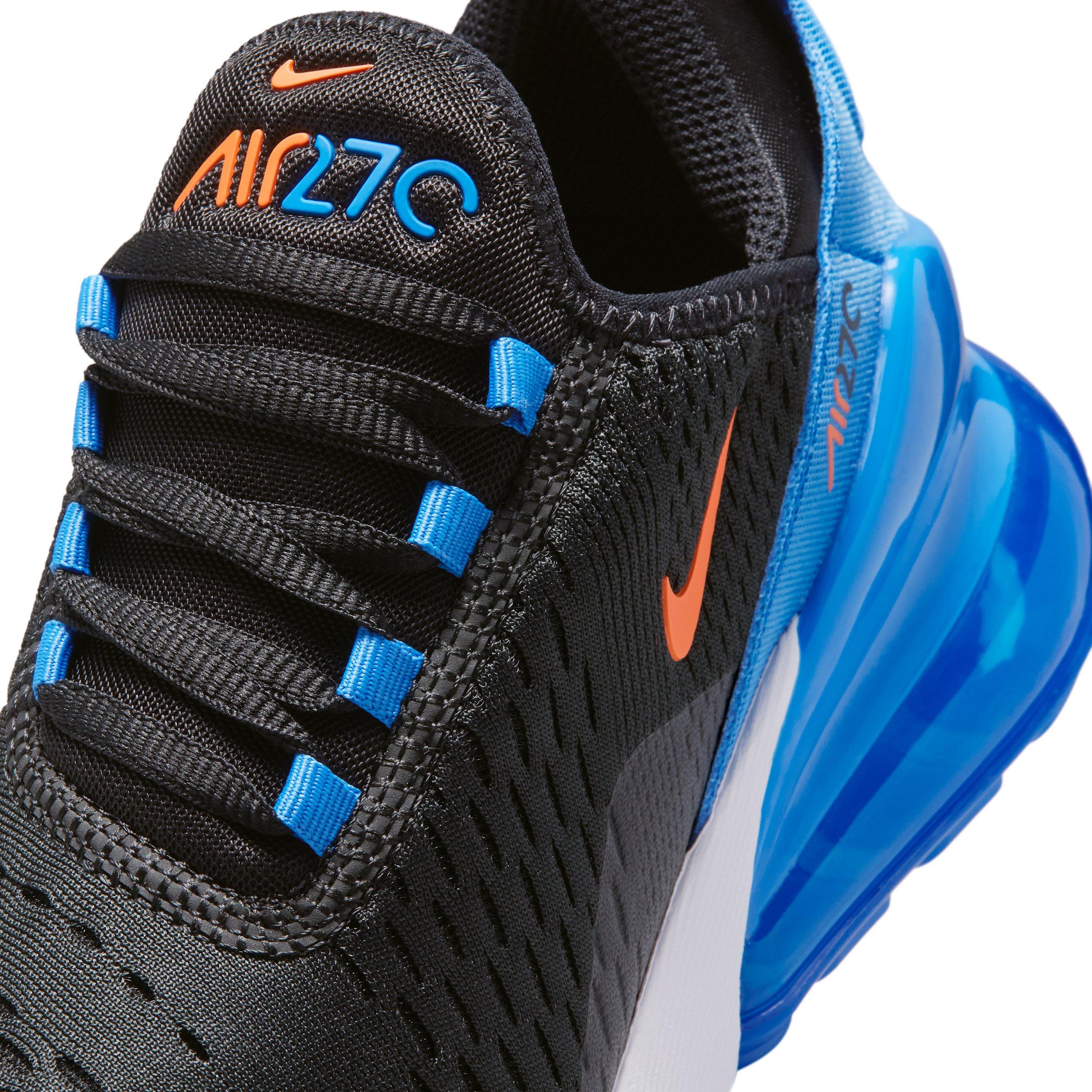 Nike Air Max 270 "Black/Blue Crystal/White/Turf Orange" Grade School Boys' Shoe - BLACK/BLUE/WHITE/ORANGE Thumbnail View 7