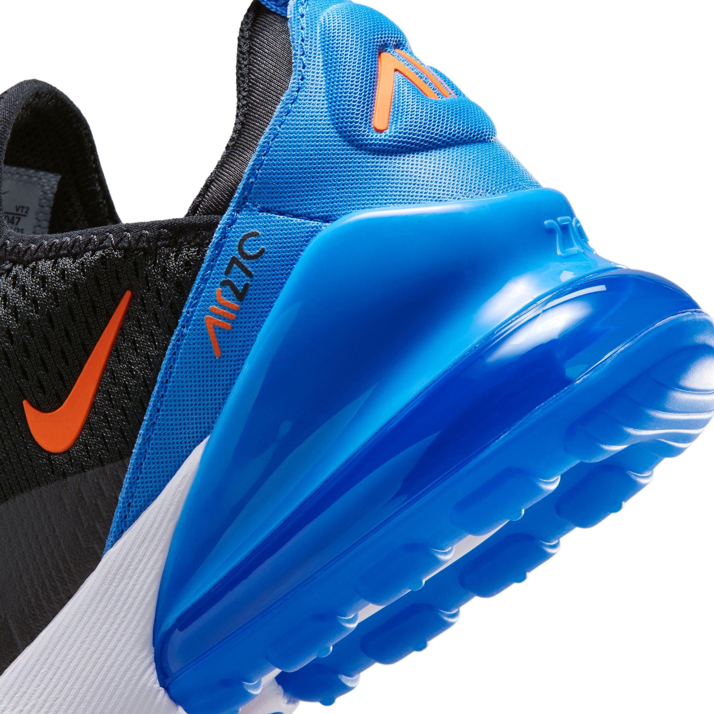 Nike Air Max 270 "Black/Blue Crystal/White/Turf Orange" Grade School Boys' Shoe - BLACK/BLUE/WHITE/ORANGE Thumbnail View 8