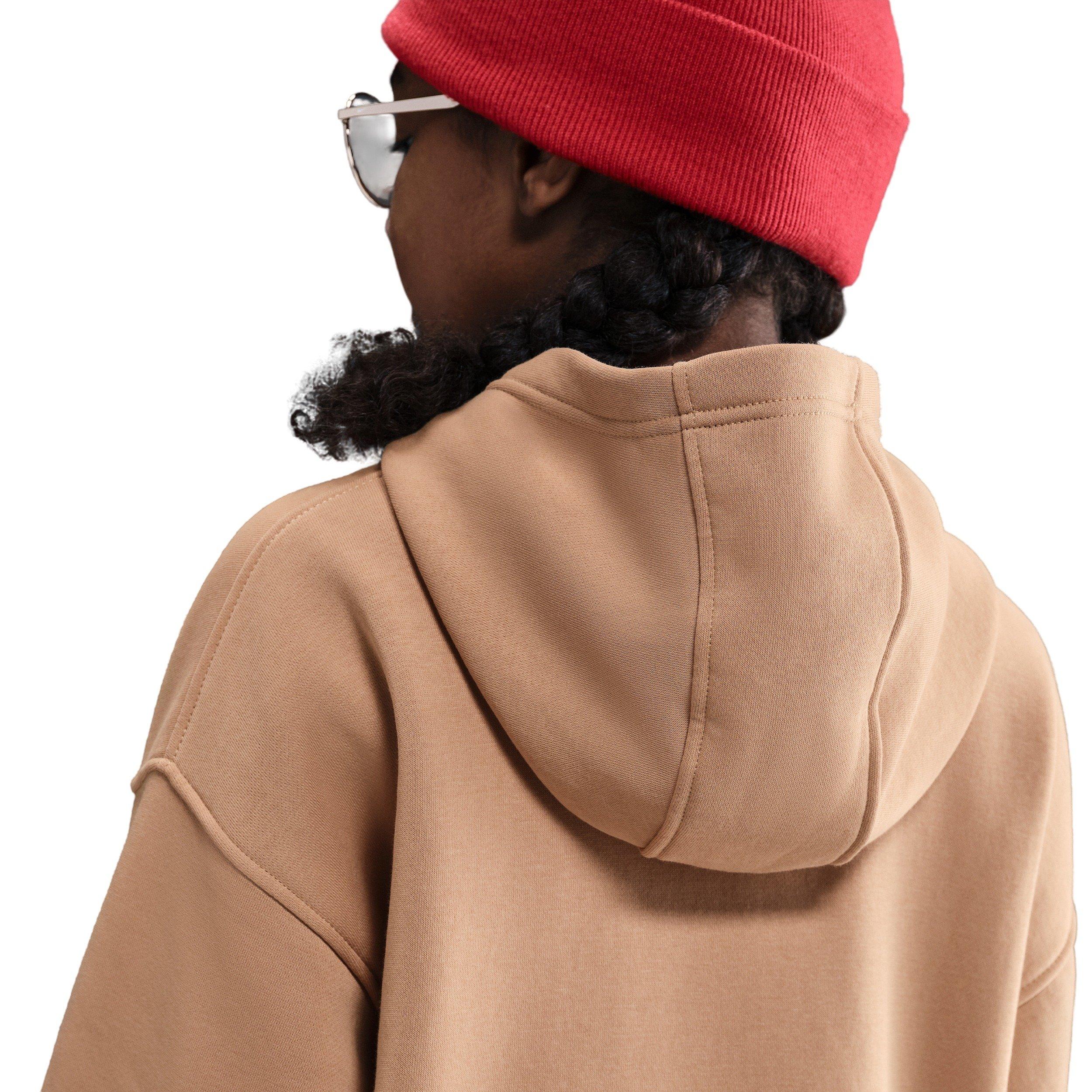 Nike Sportswear Club Fleece Oversized Big Kids' Brown Pullover Hoodie