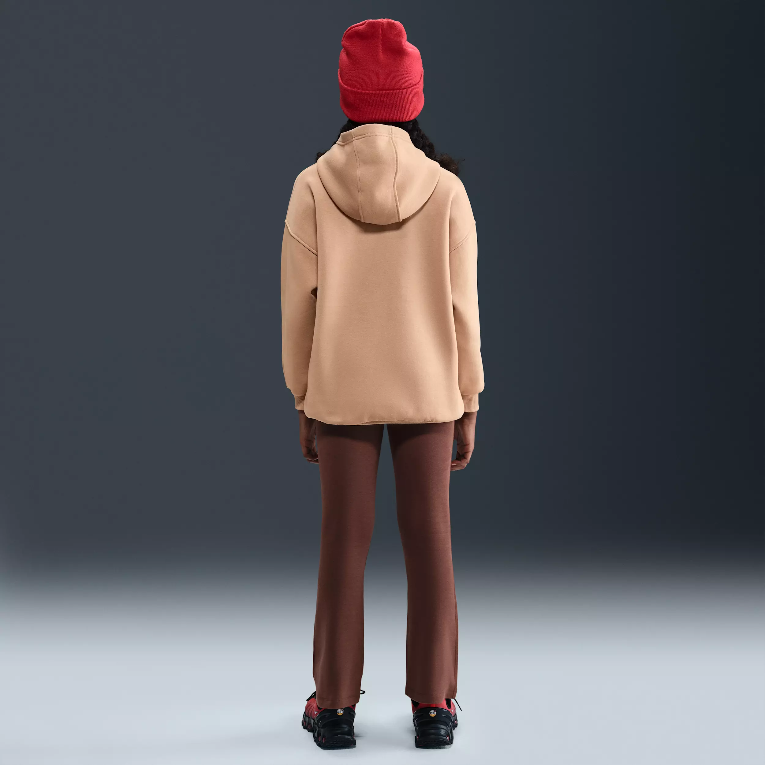 Nike Big Kids' Sportswear Club Fleece Oversized Pullover Hoodie - Brown - BROWN