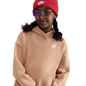Nike Big Kids' Sportswear Club Fleece Oversized Pullover Hoodie - Brown