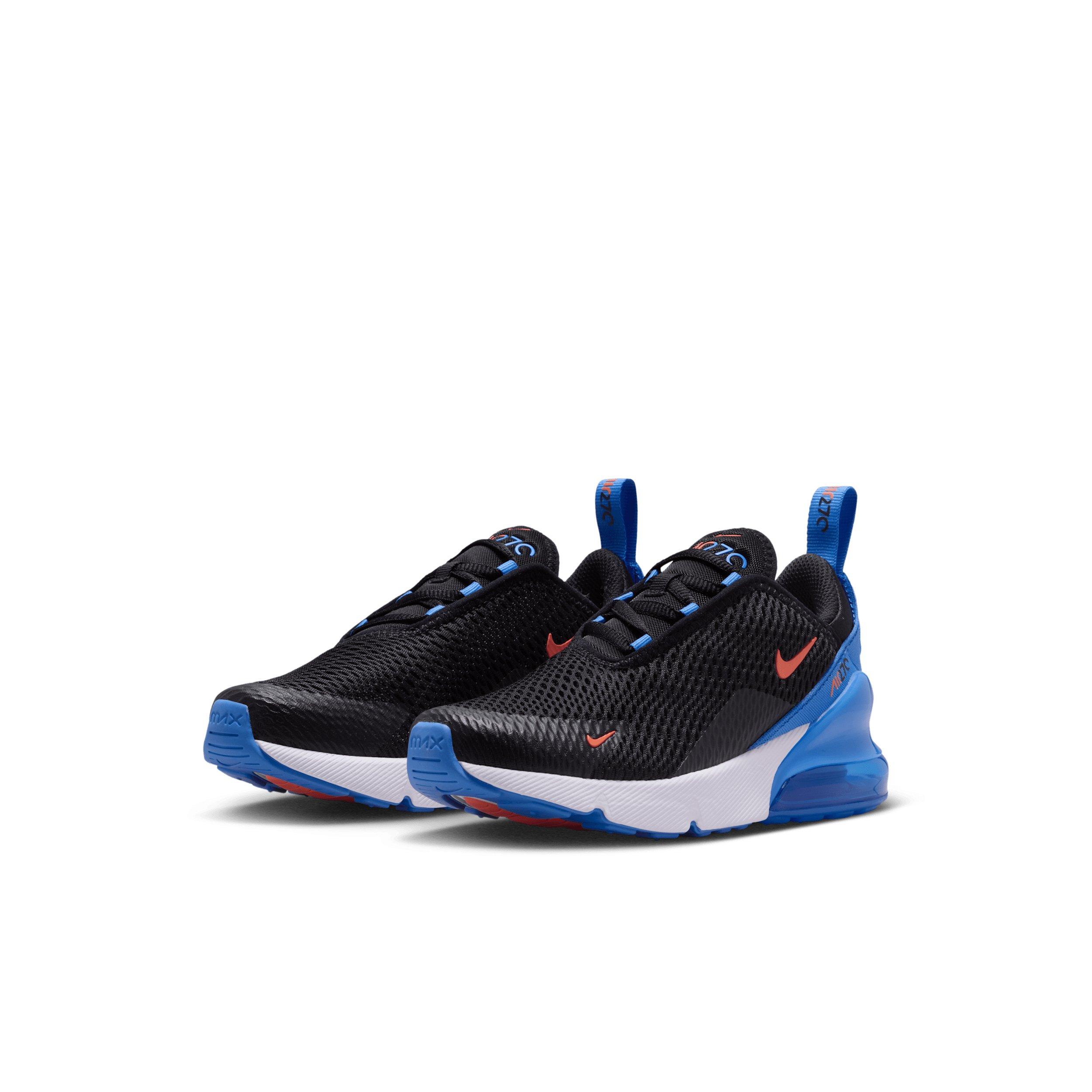 Nike Air Max 270 "Black/Blue Crystal/White/Turf Orange" Preschool Boys' Shoe - BLACK/BLUE/WHITE/ORANGE Thumbnail View 3