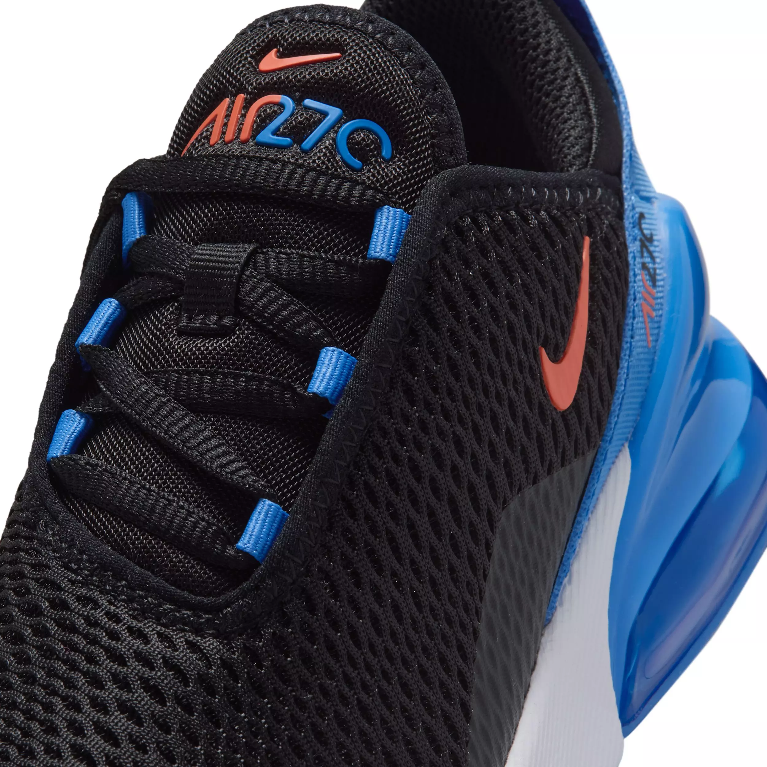 Nike Air Max 270 "Black/Blue Crystal/White/Turf Orange" Preschool Boys' Shoe - BLACK/BLUE/WHITE/ORANGE