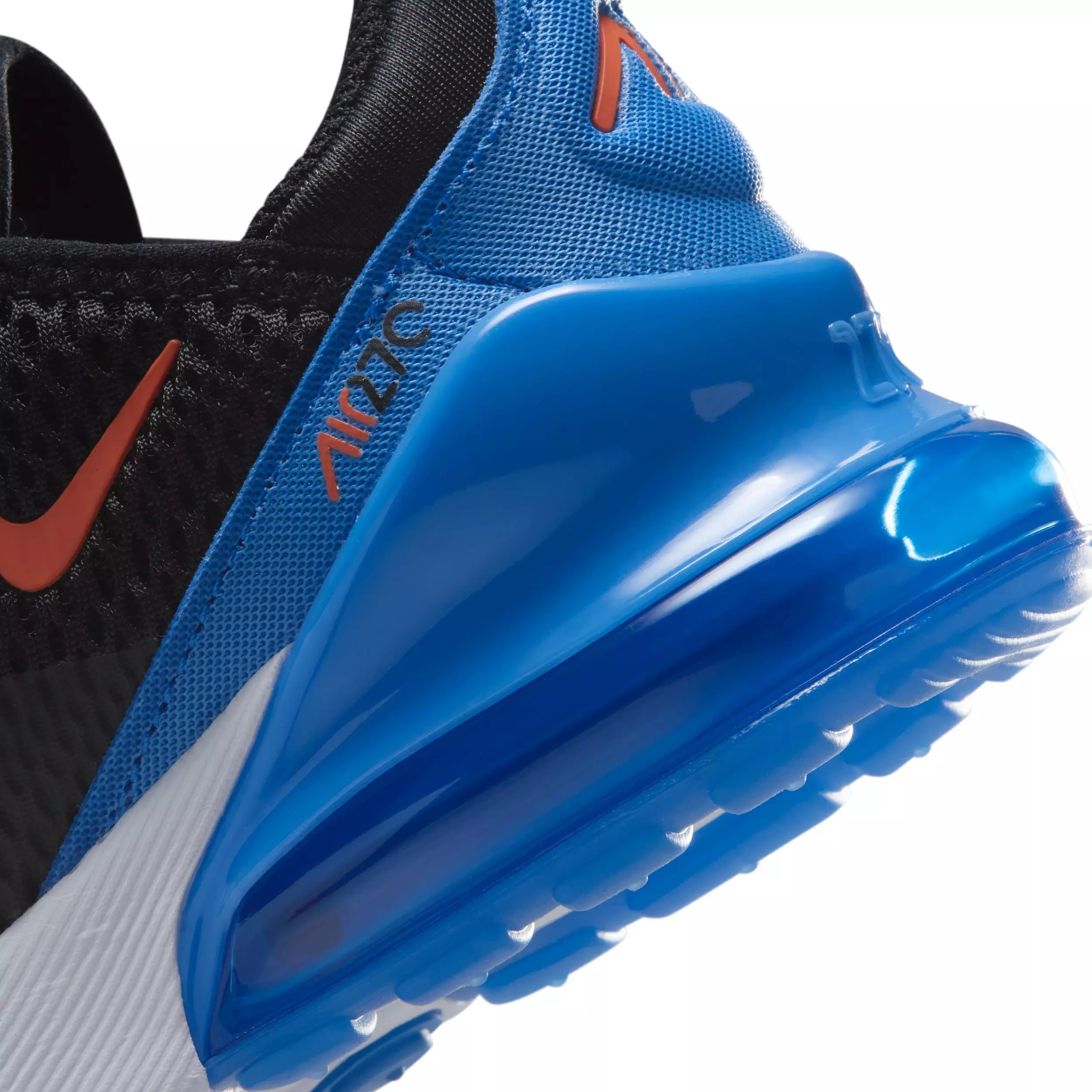 Nike Air Max 270 "Black/Blue Crystal/White/Turf Orange" Preschool Boys' Shoe - BLACK/BLUE/WHITE/ORANGE