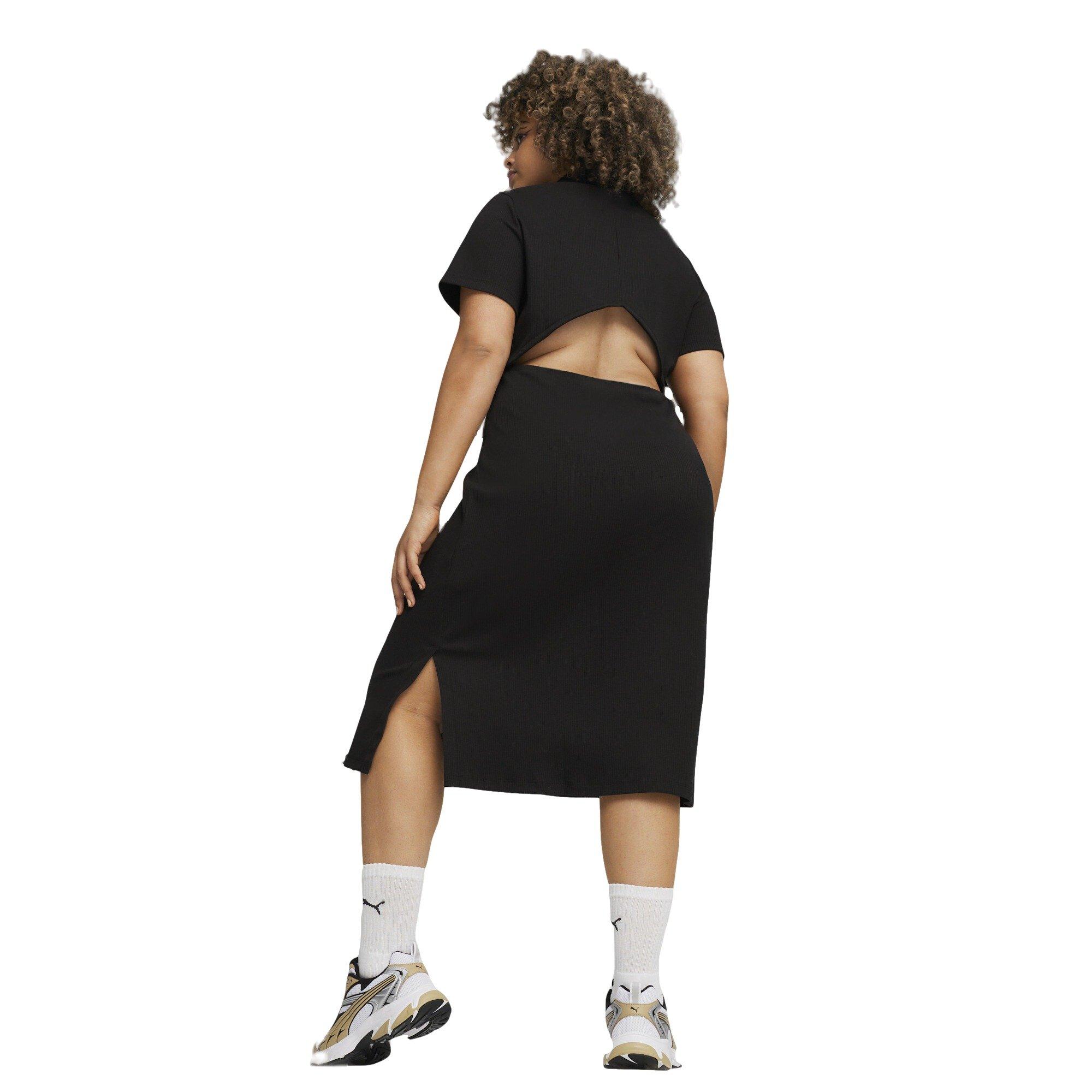 PUMA Women's CLASSICS Ribbed Dress - Black - BLACK Thumbnail View 2