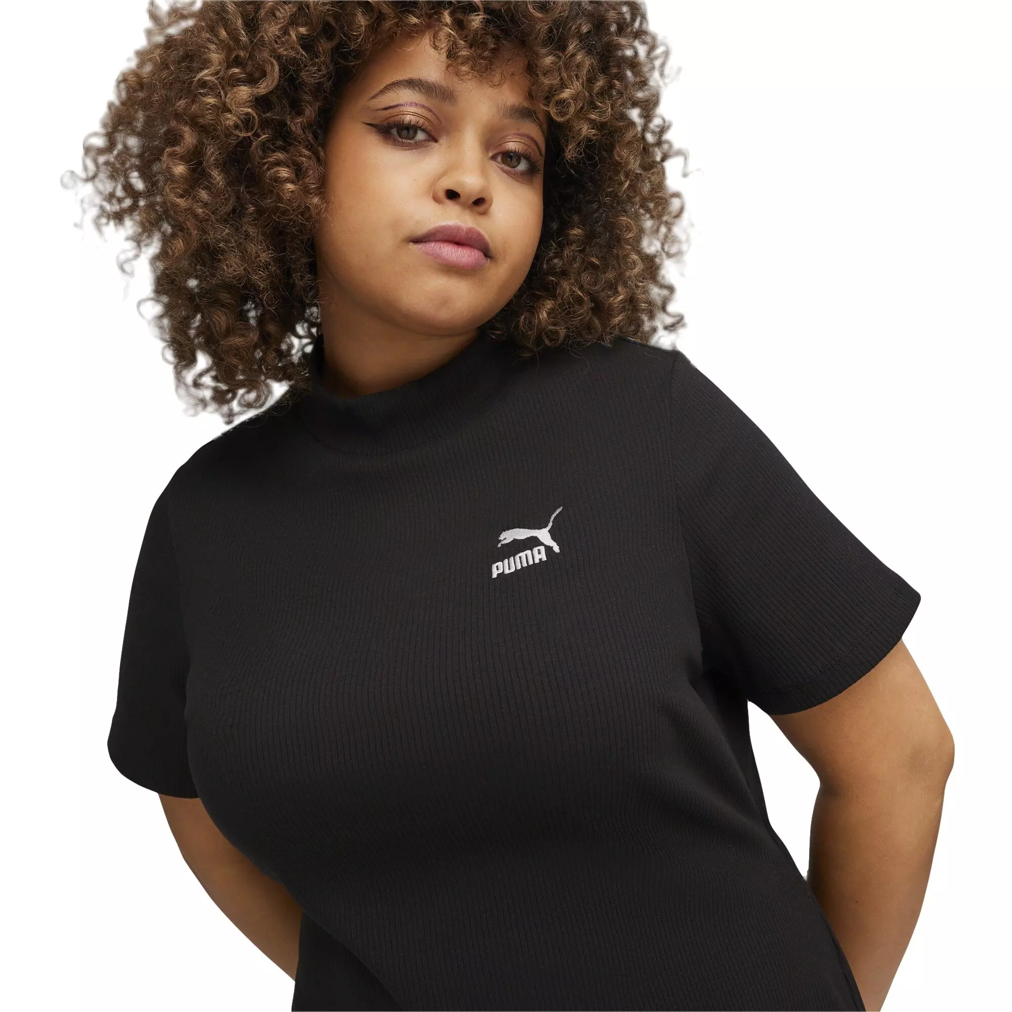 PUMA Women's CLASSICS Ribbed Dress -Black - BLACK