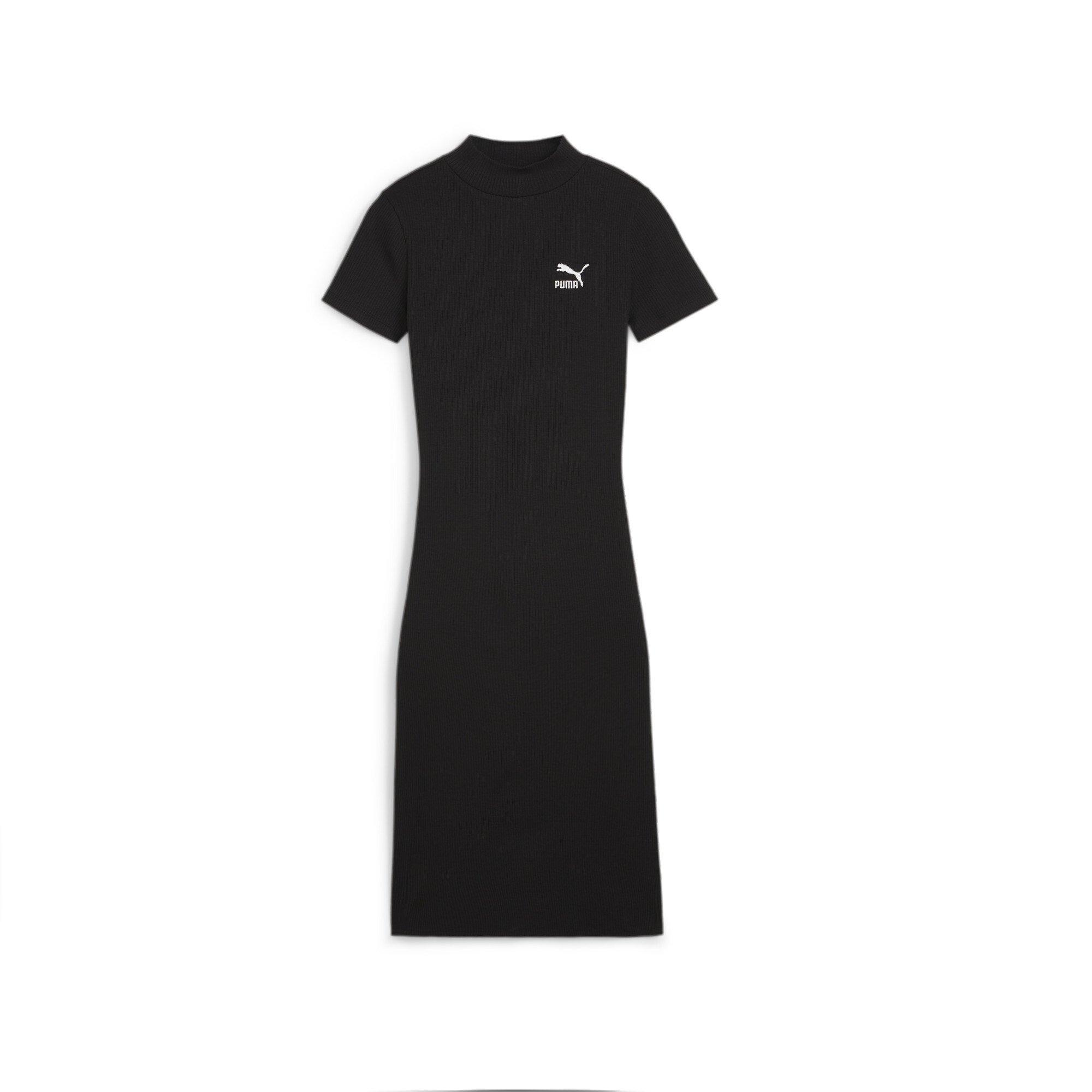 PUMA Women's CLASSICS Ribbed Dress - Black - BLACK Thumbnail View 6