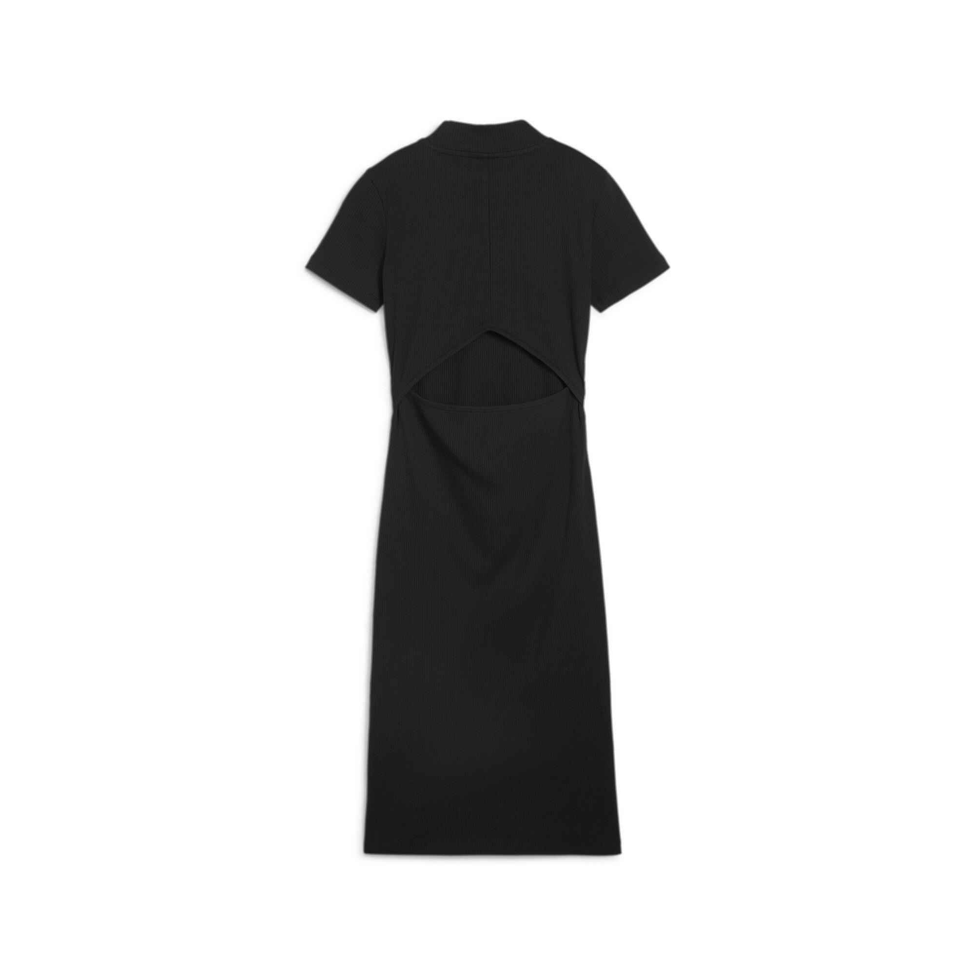 PUMA Women's CLASSICS Ribbed Dress - Black - BLACK Thumbnail View 7