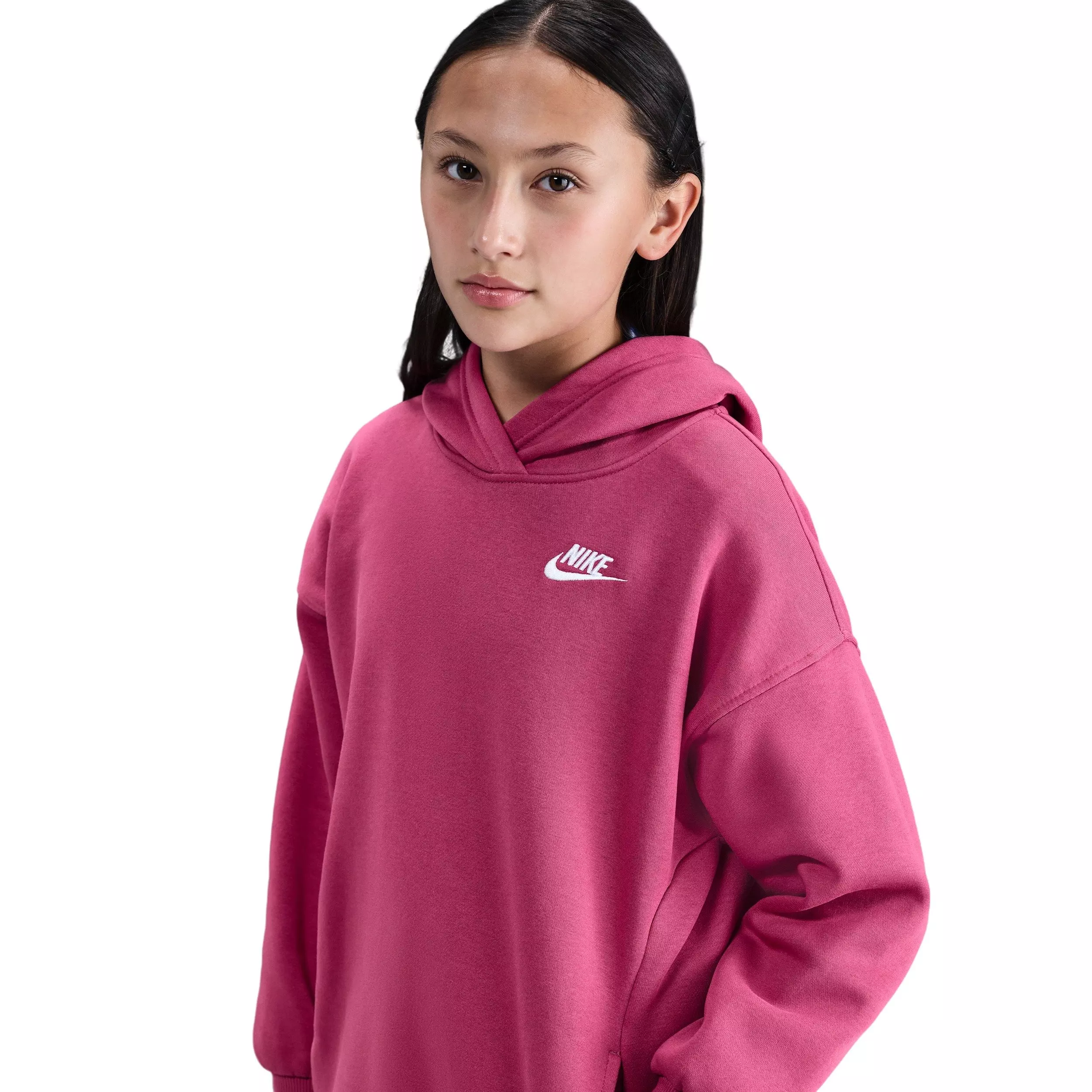 Nike Big Kids' Sportswear Club Fleece Oversized Pullover Hoodie - Purple - PURPLE