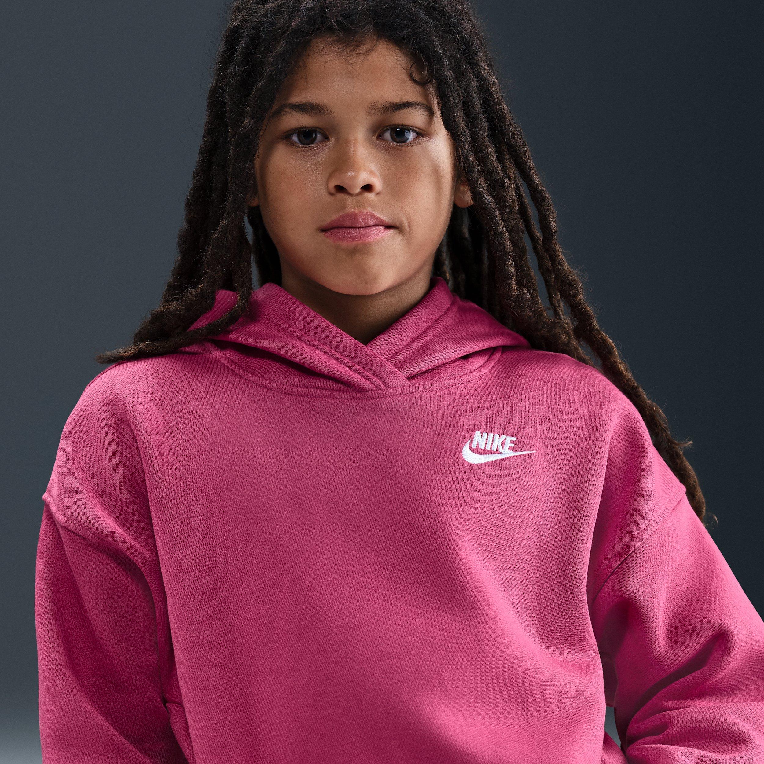 Nike Sportswear Club Fleece Oversized Big Kids' Purple Pullover Hoodie