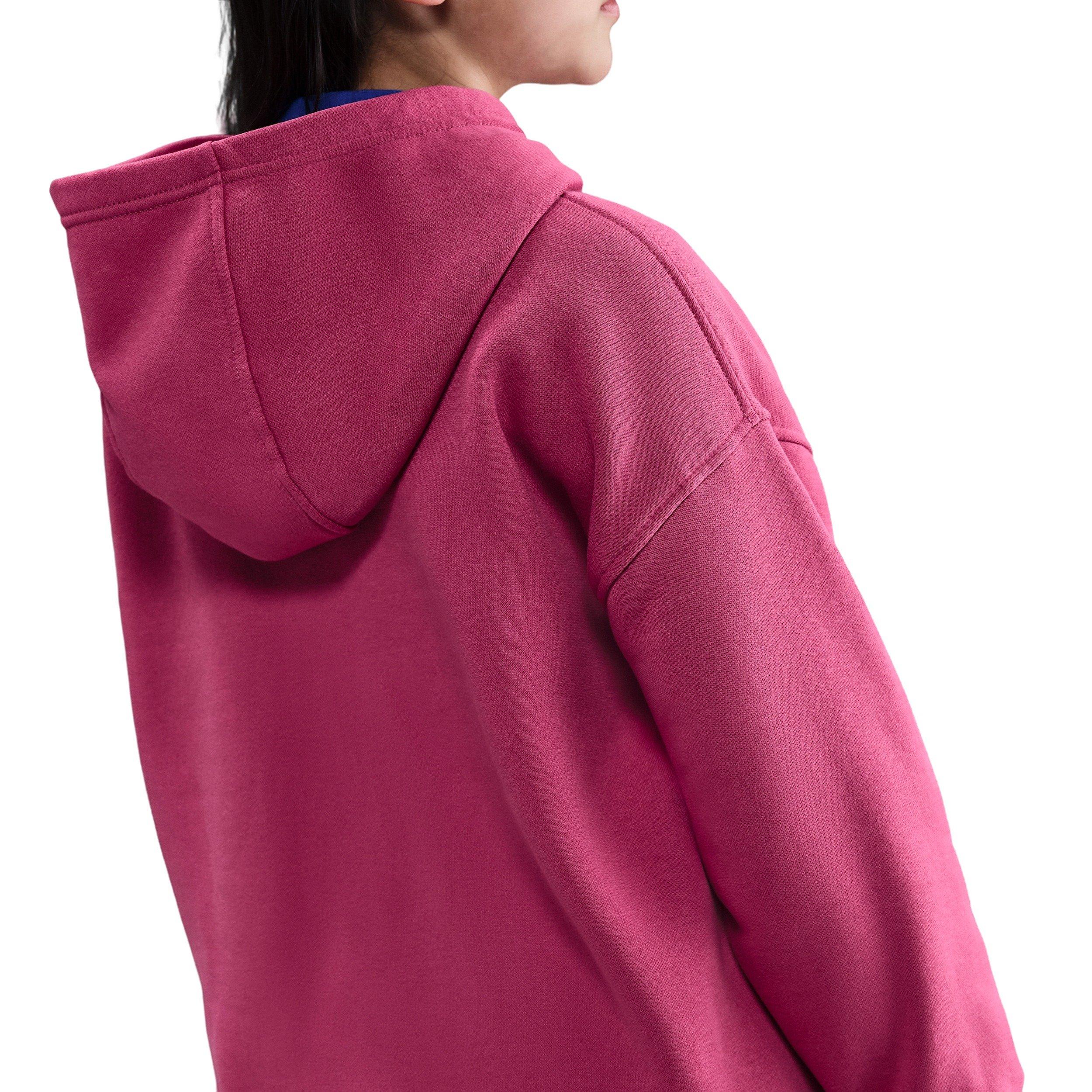 Nike Sportswear Club Fleece Oversized Big Kids' Pink Pullover Hoodie