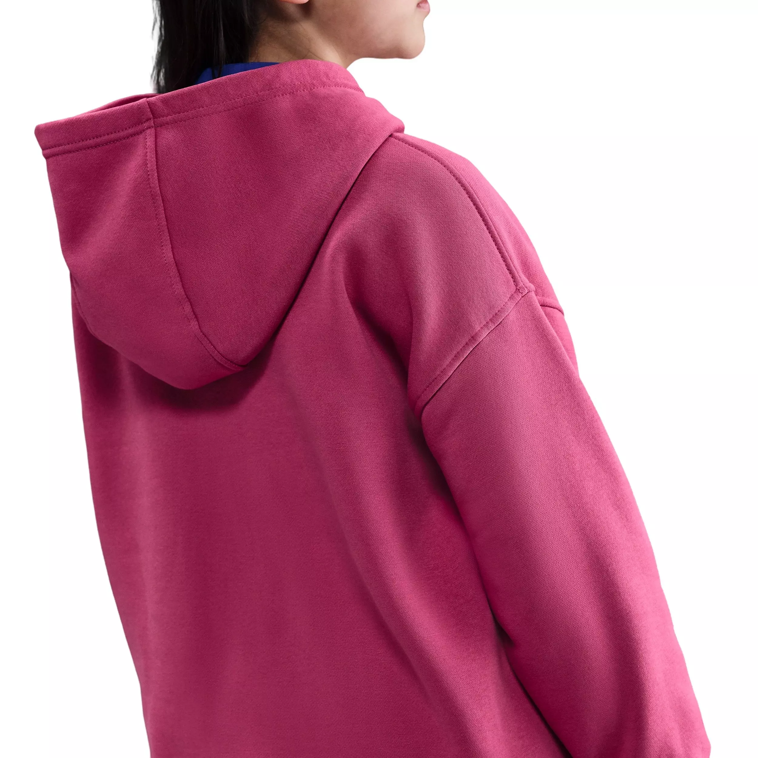 Nike Big Kids' Sportswear Club Fleece Oversized Pullover Hoodie - Pink - PURPLE