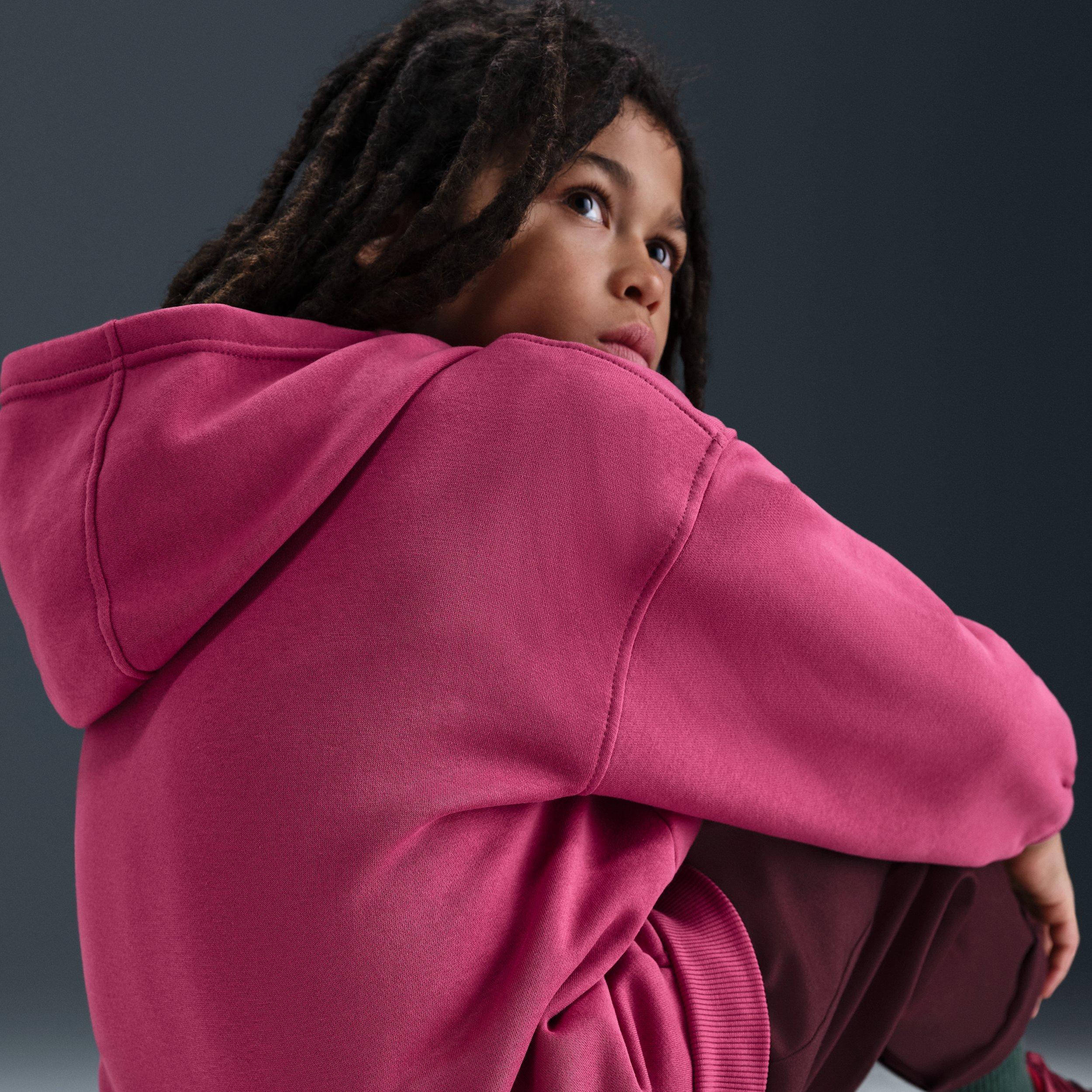 Nike Sportswear Club Fleece Oversized Big Kids' Purple Pullover Hoodie