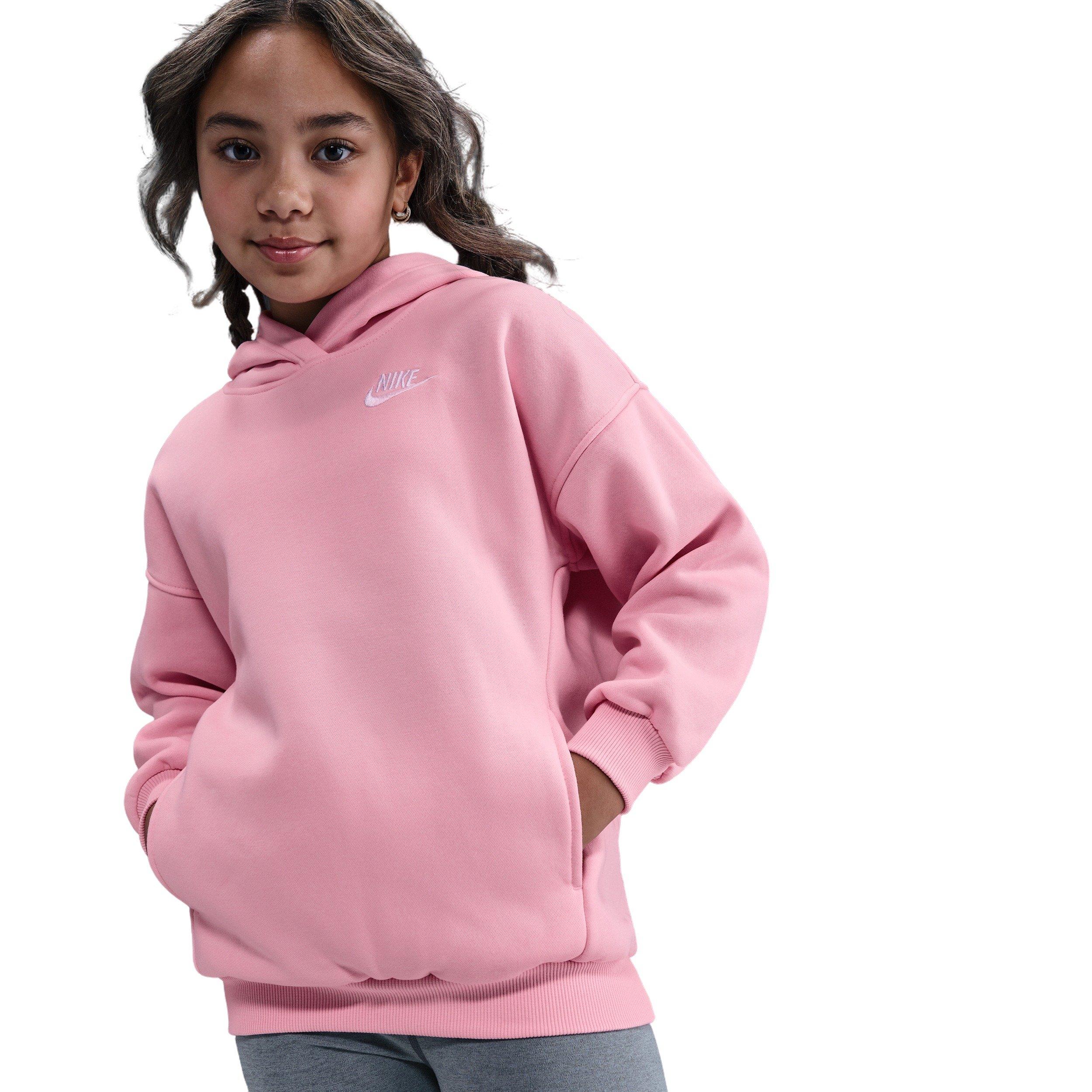 Nike Big Kids' Sportswear Club Fleece Oversized Pullover Hoodie - Soft Pink - SOFT PINK Thumbnail View 1