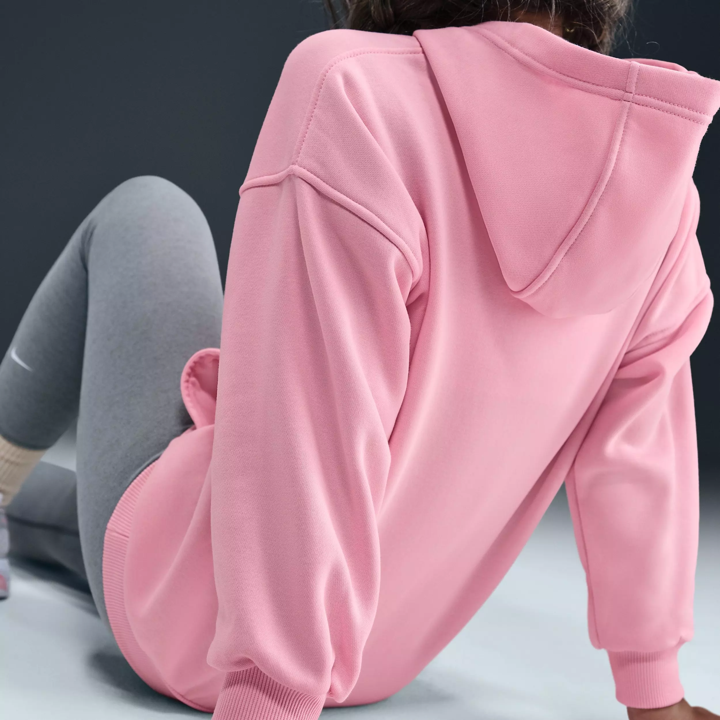 Nike Big Kids' Sportswear Club Fleece Oversized Pullover Hoodie - Soft Pink - SOFT PINK