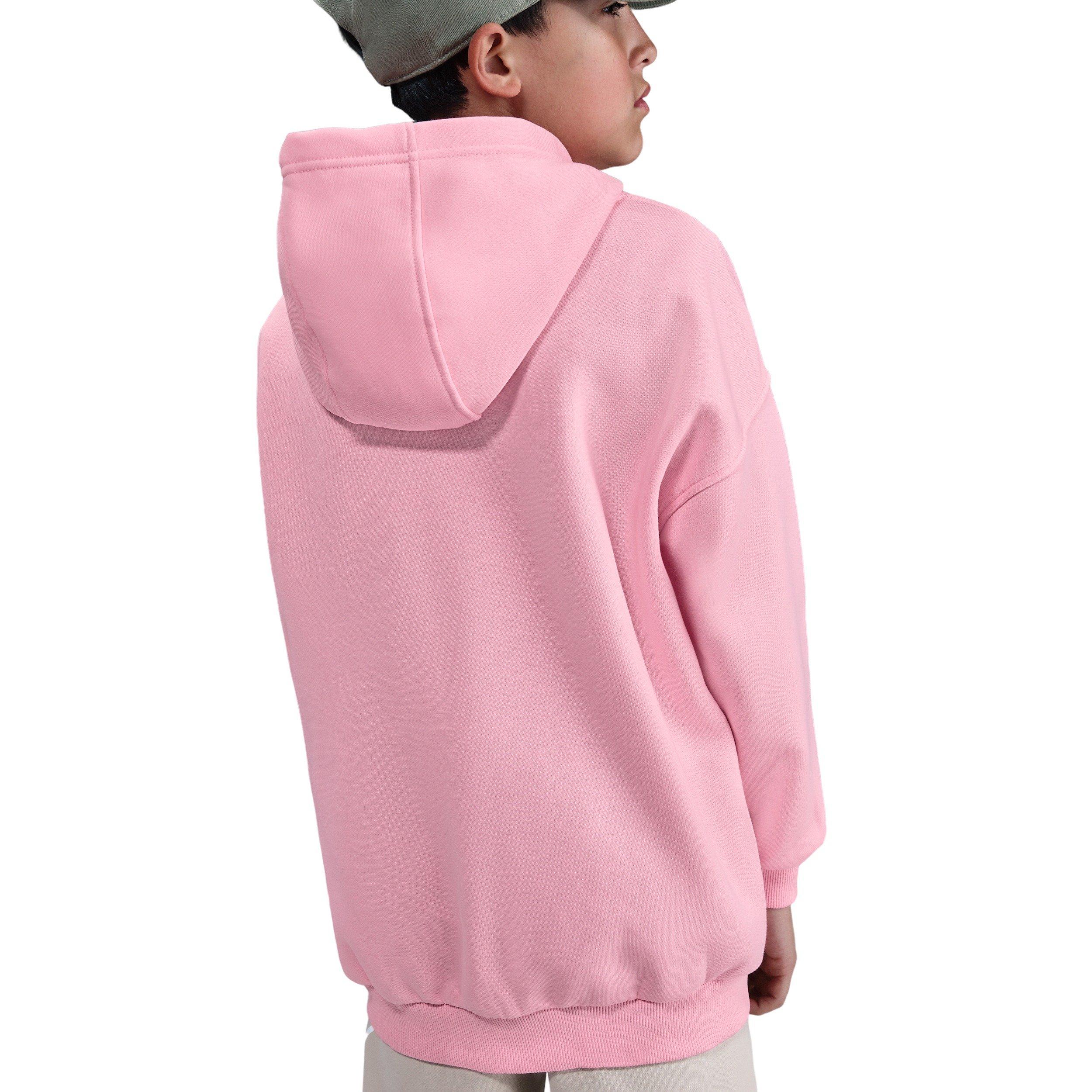 Nike Big Kids' Sportswear Club Fleece Oversized Pullover Hoodie - Soft Pink - SOFT PINK Thumbnail View 2