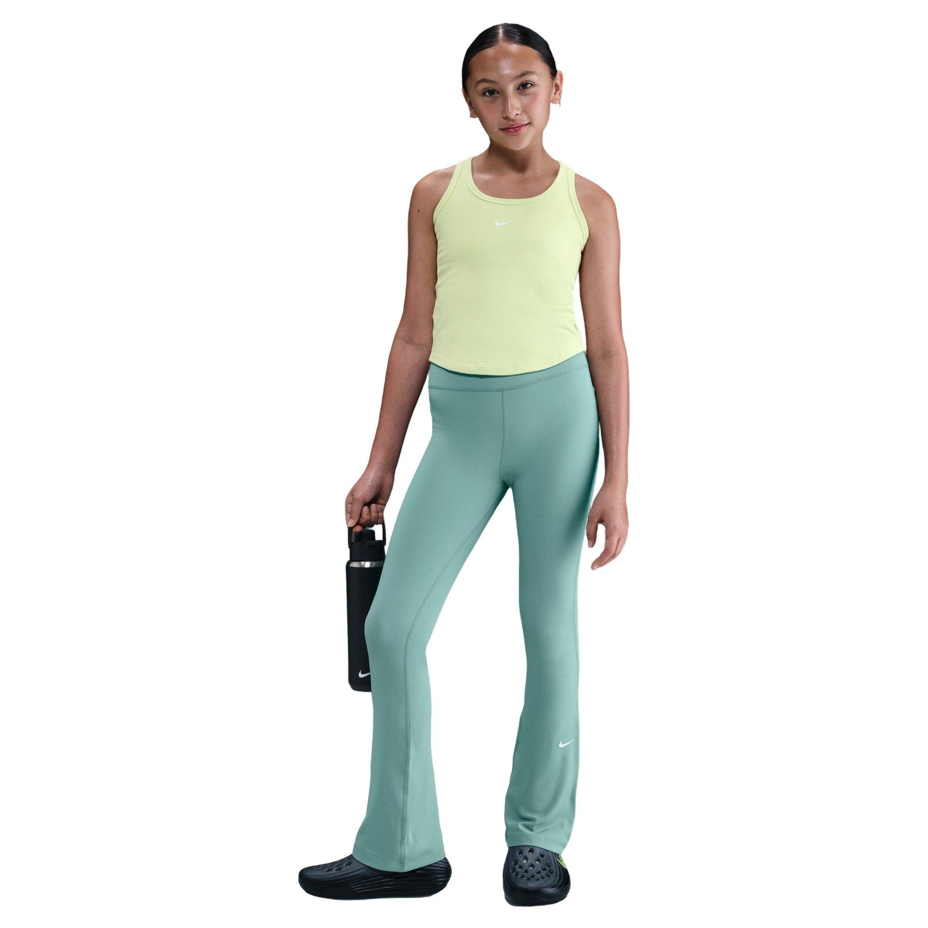 Nike One Dri-FIT Big Girls' Green Flared Leggings