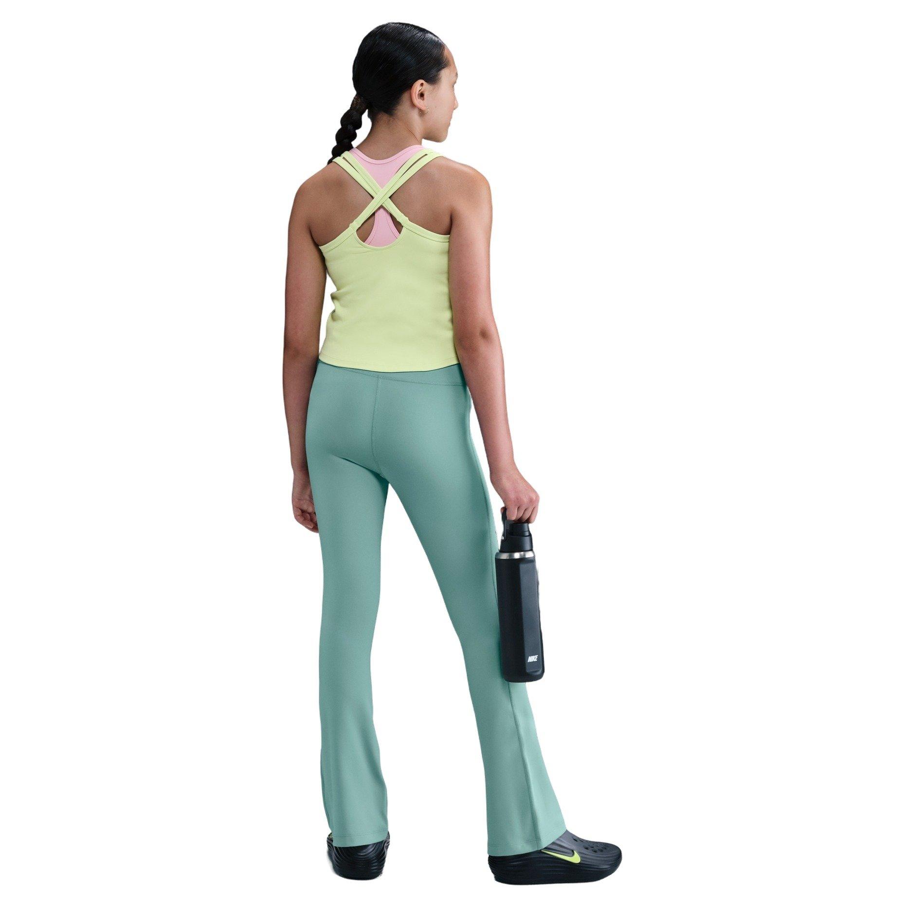 Nike One Dri-FIT Big Girls' Green Flared Leggings