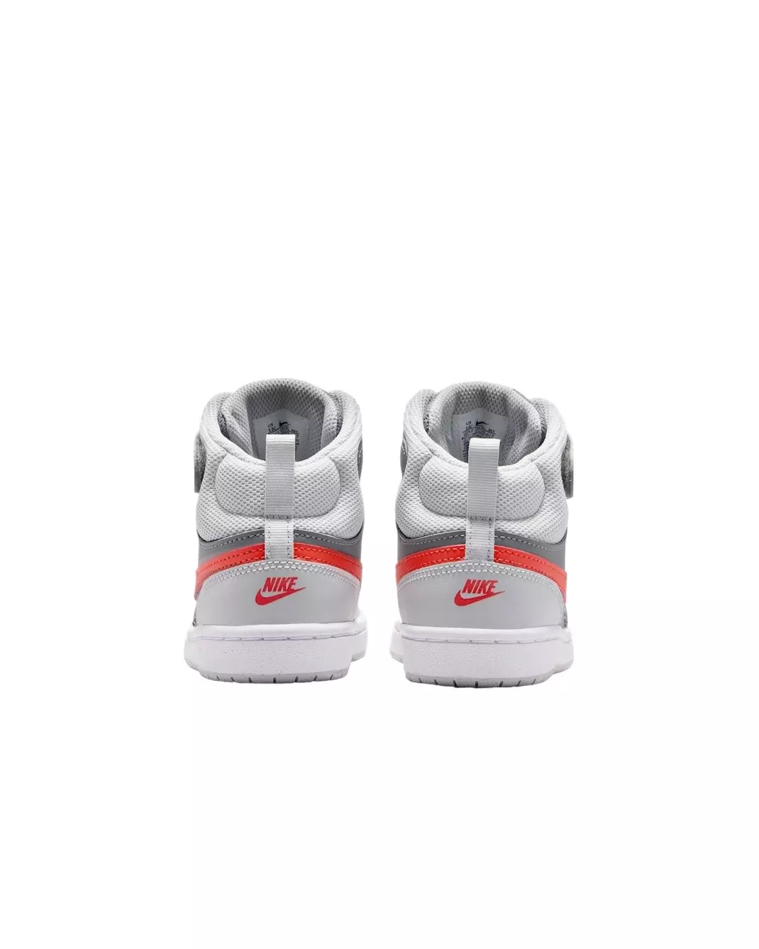 Nike Court Borough Mid 2 "Smoke Grey/Grey Fog/White/Picante Red" Preschool Boys' Shoe - GREY/GREY/WHITE/RED