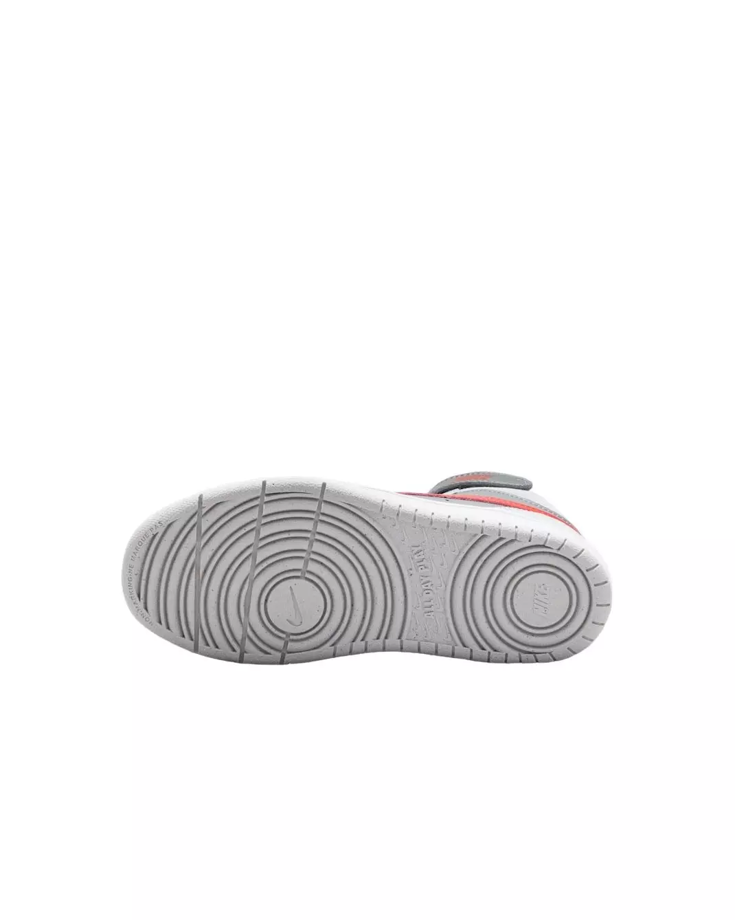 Nike Court Borough Mid 2 "Smoke Grey/Grey Fog/White/Picante Red" Preschool Boys' Shoe - GREY/GREY/WHITE/RED