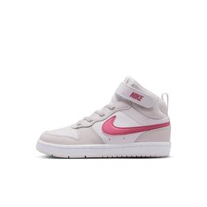 Nike Court Borough Mid 2 "White/Vast Grey/White/Peony" Preschool Girls' Shoe