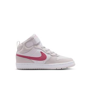 Nike Court Borough Mid 2 "White/Vast Grey/White/Peony" Preschool Girls' Shoe
